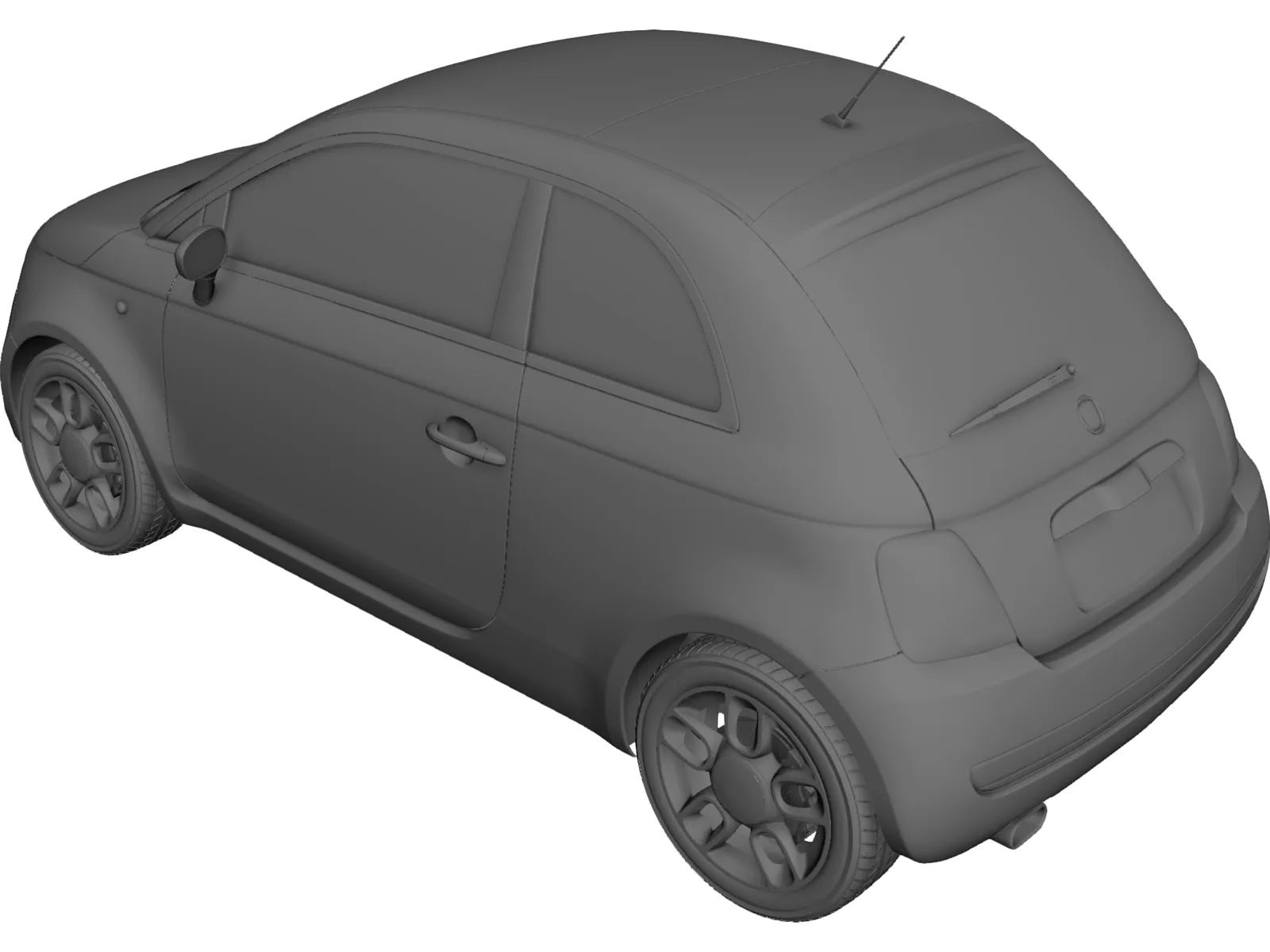 Fiat 500 3D Model main preview