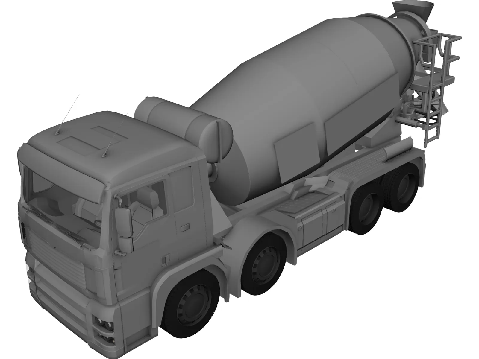 MAN TGA Beton Mixer 3D Model main preview