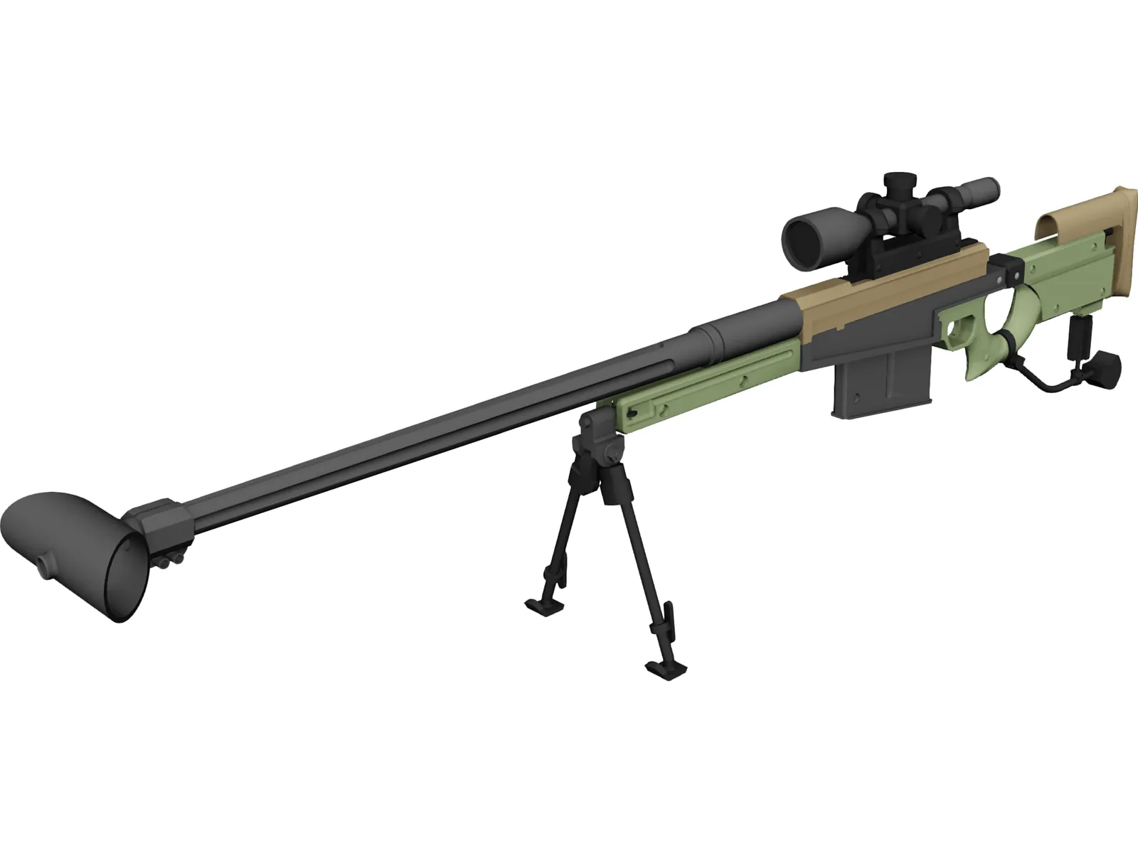 Sniper Rifle 3D Model main preview