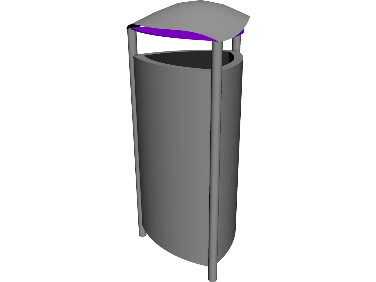 Trash Can 3D Model main preview