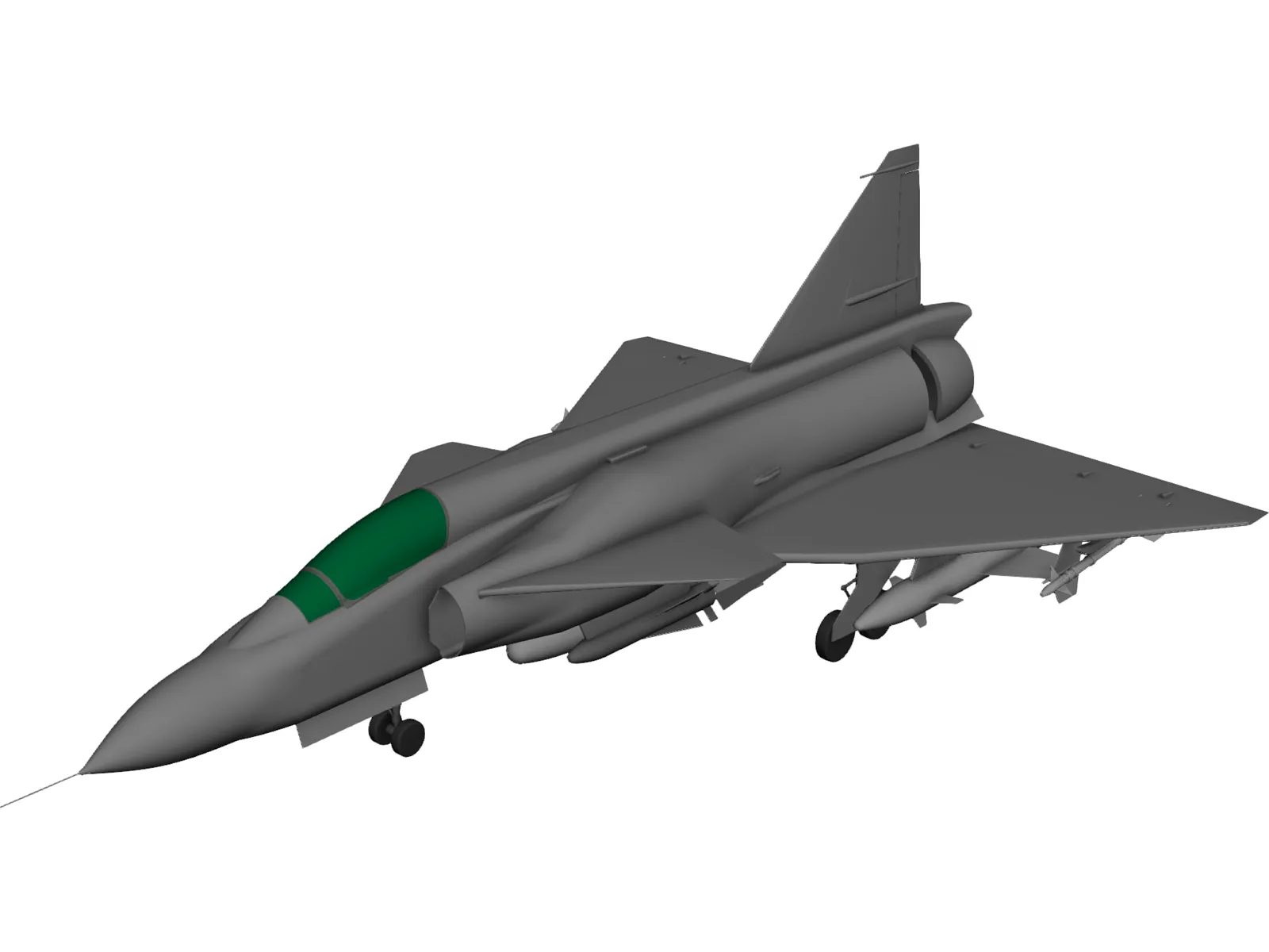 SAAB AJ-37 Viggen 3D Model main preview