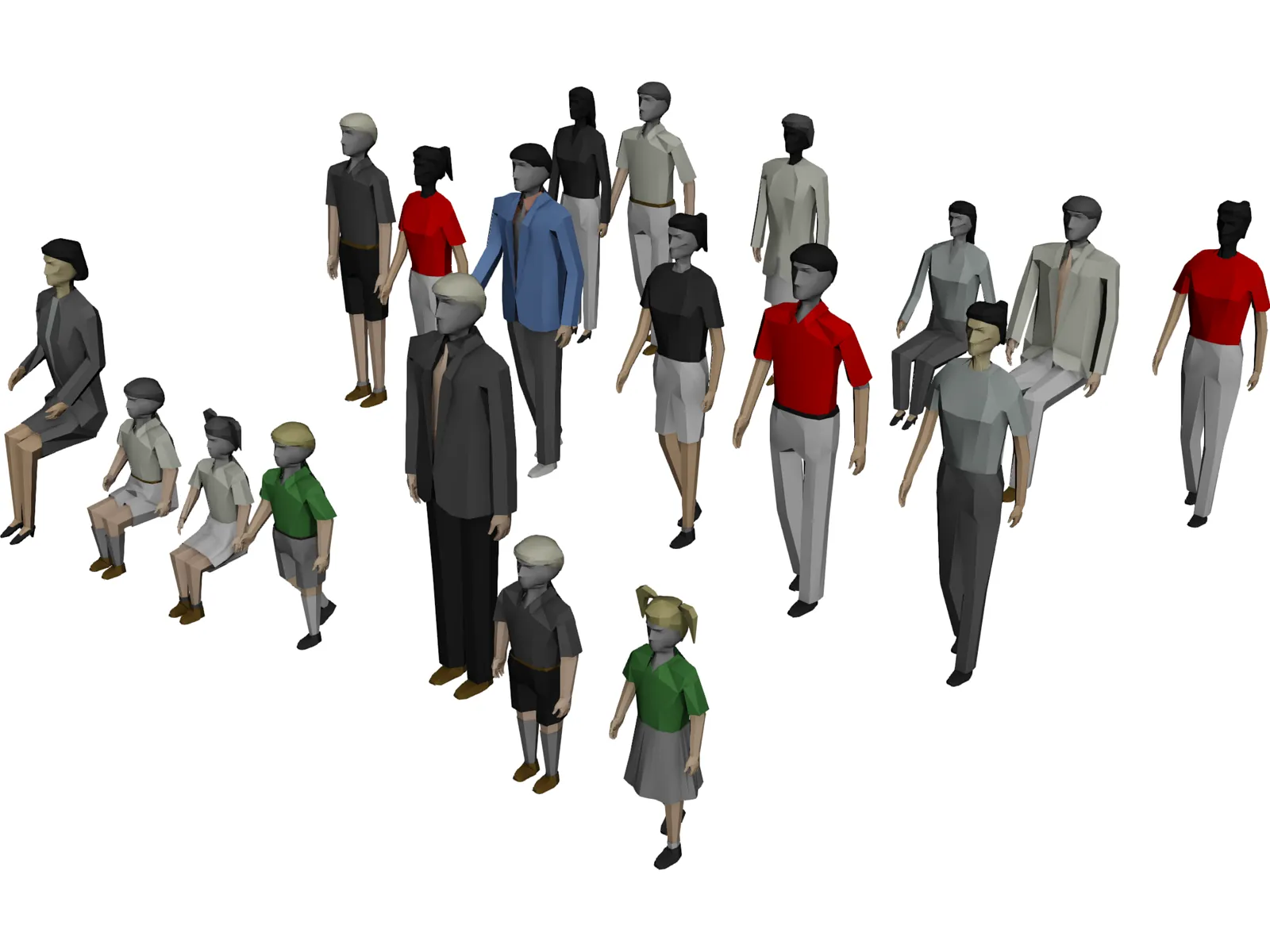 People Collection 3D Model main preview