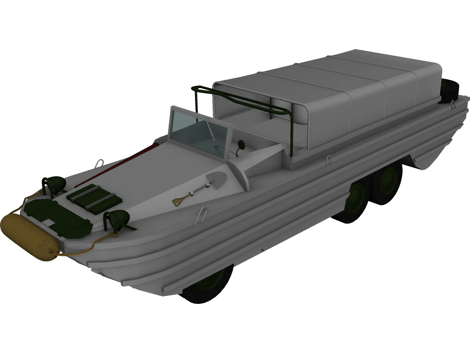 Amphibian Duck 3D Model main preview