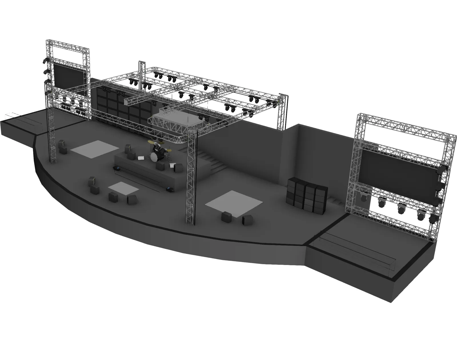 Concert Stage 3D Model main preview