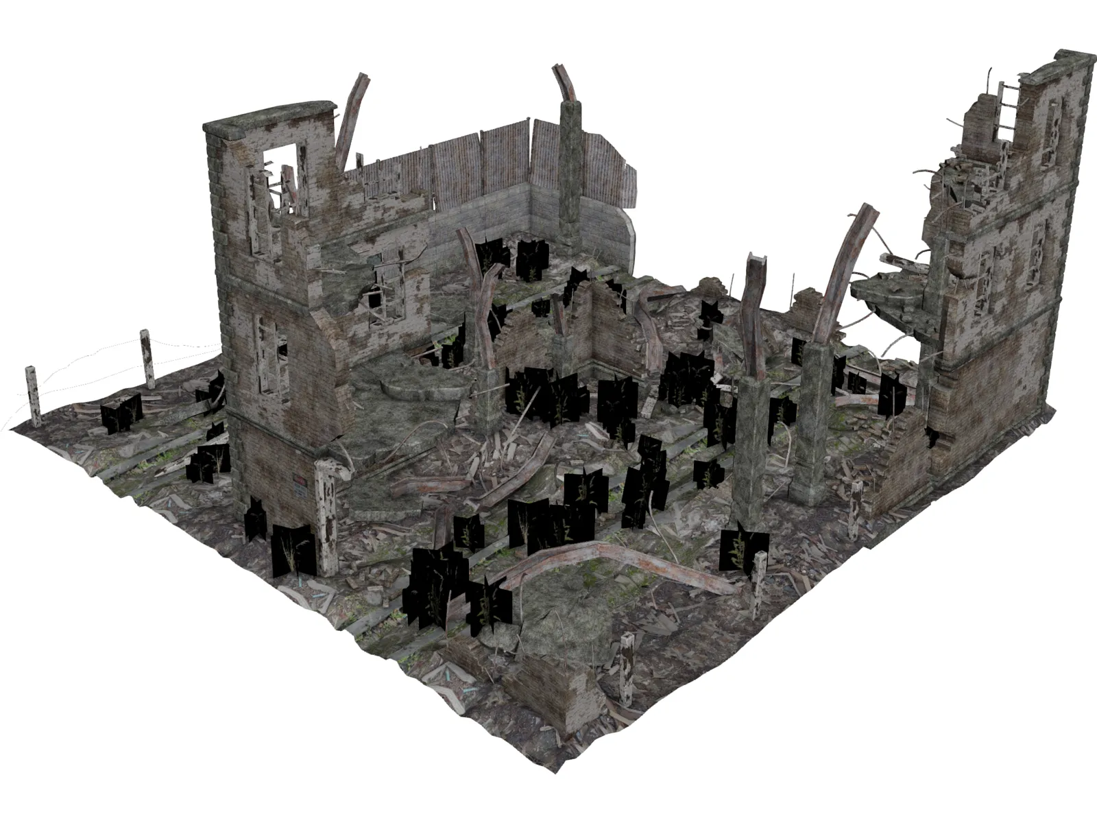 City Ruins 3D Model main preview