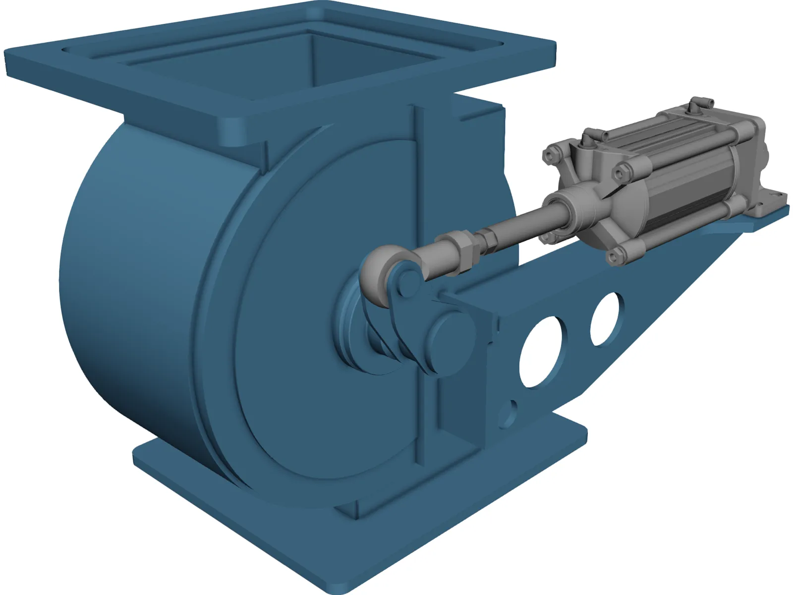 Silo Discharge Valve 3D Model main preview