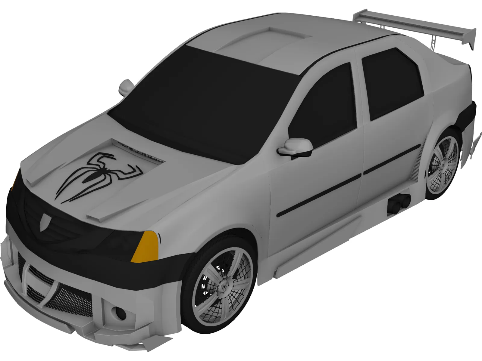 Dacia Logan Tuning 3D Model main preview