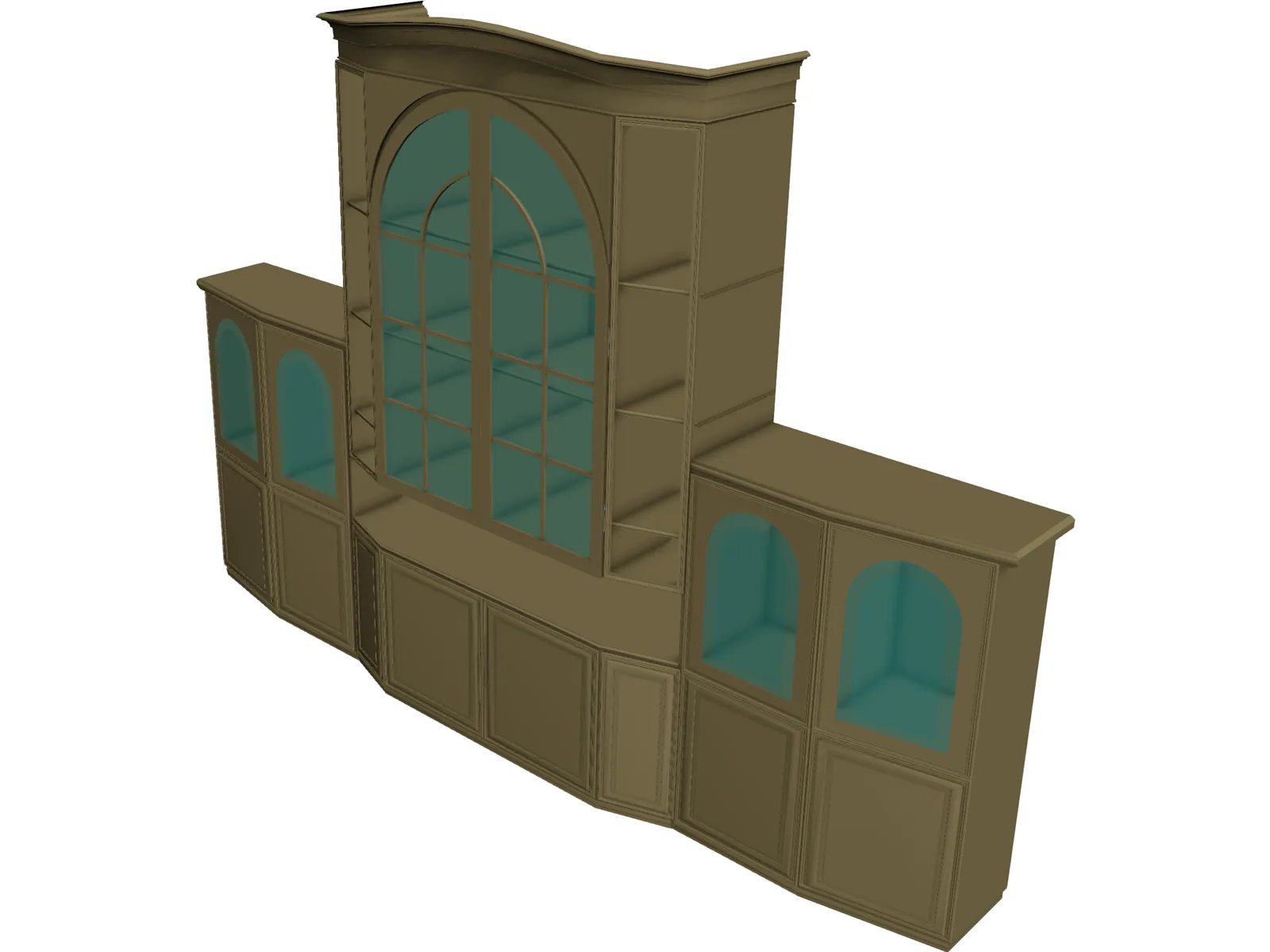 Wooden Shelf 3D Model main preview