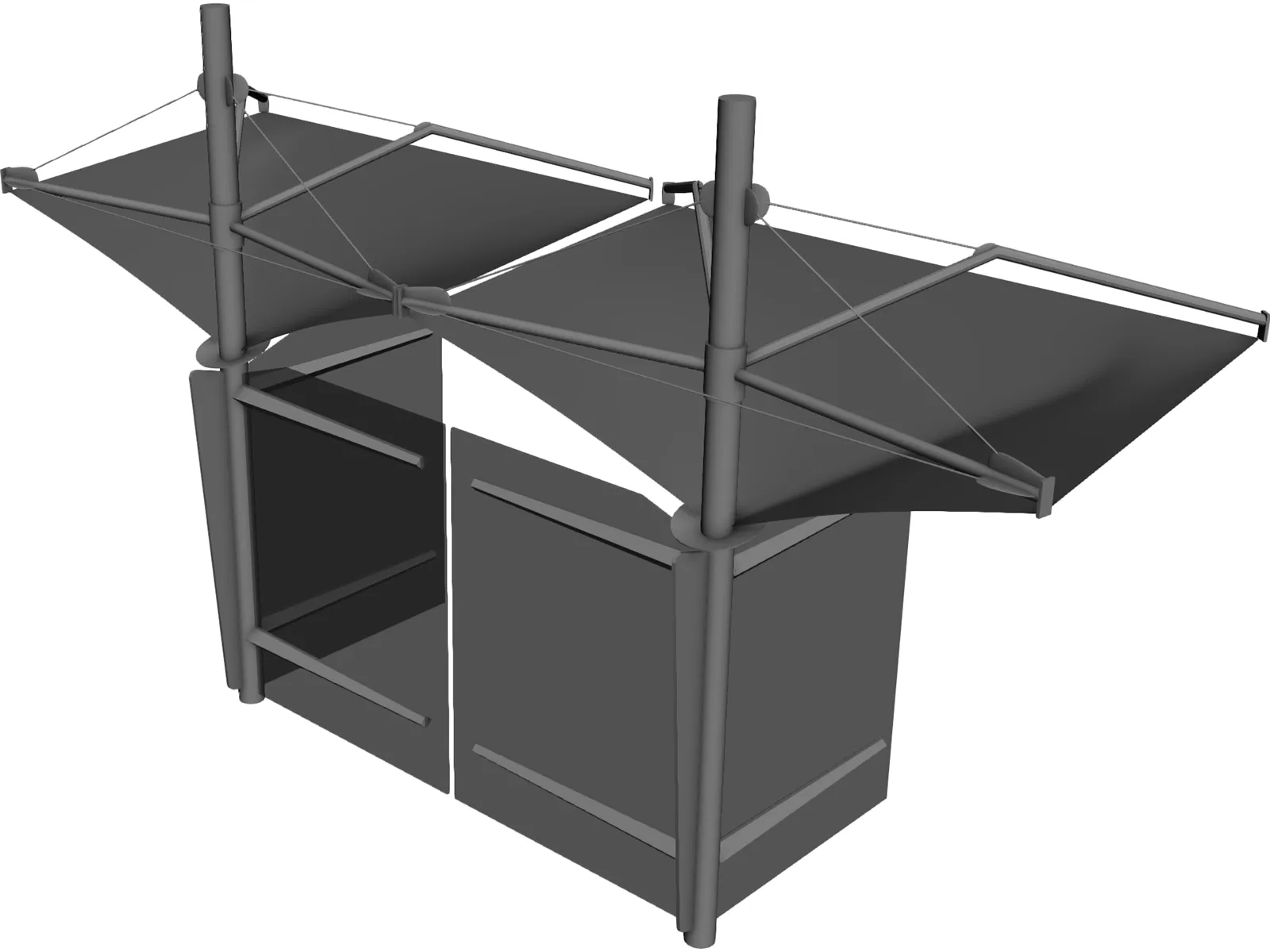 Bus Stop Shelter 3D Model main preview