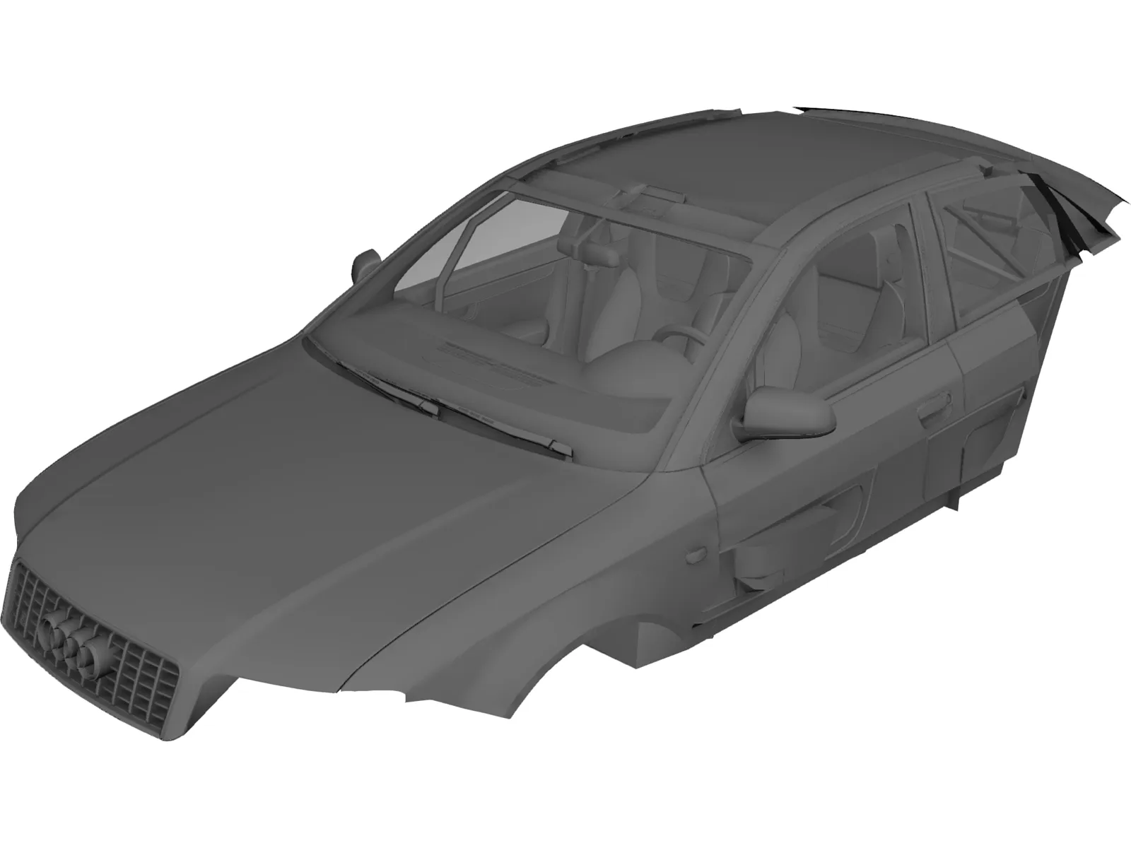 Interior Audi S4 (2004) 3D Model main preview