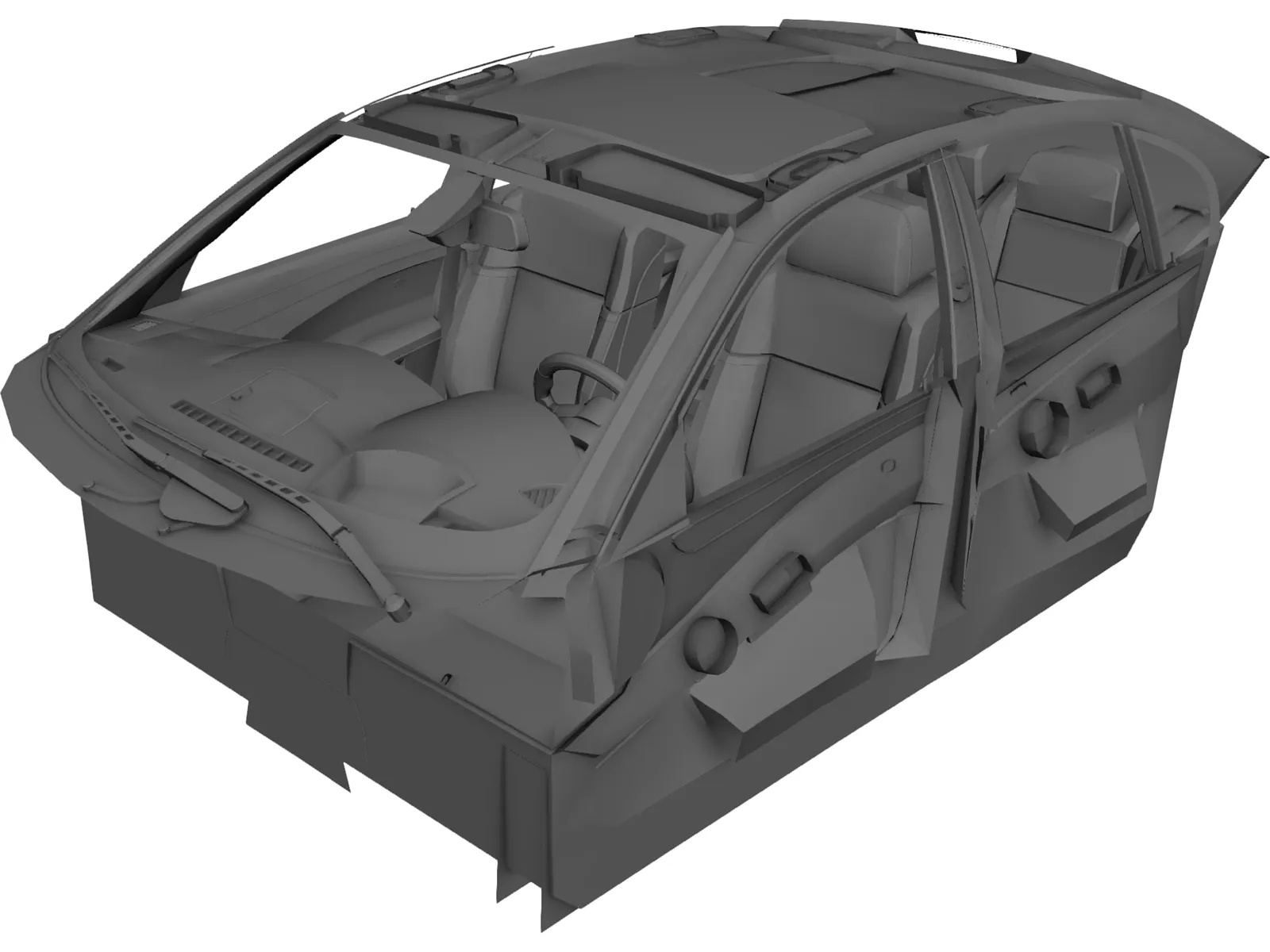 Interior BMW M5 (2009) 3D Model main preview