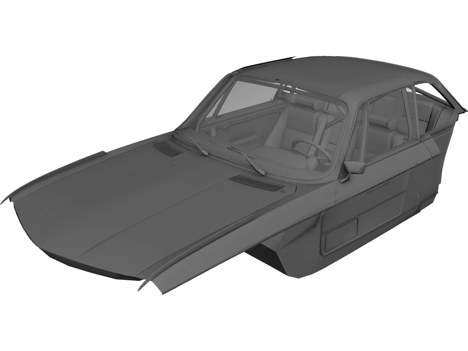 Interior BMW 3.0 CSL (1971) 3D Model main preview
