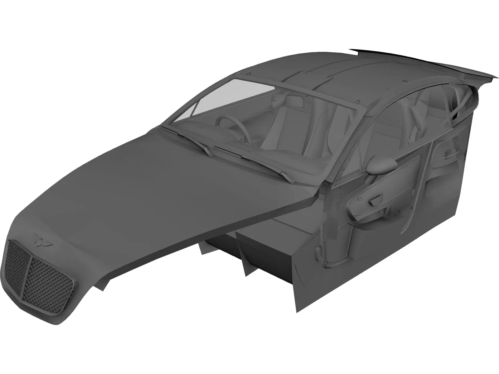 Interior Bentley Continental GT (2004) 3D Model main preview