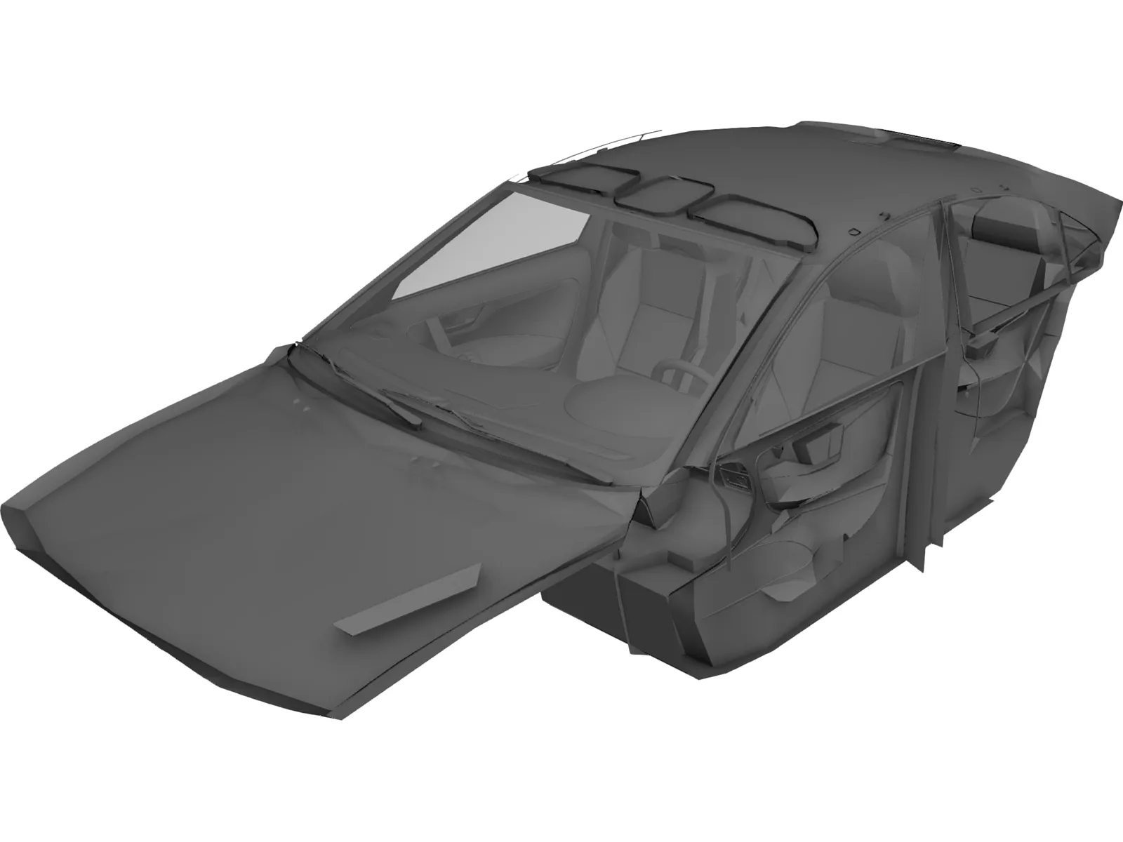 Interior Volvo S60 (2004) 3D Model main preview