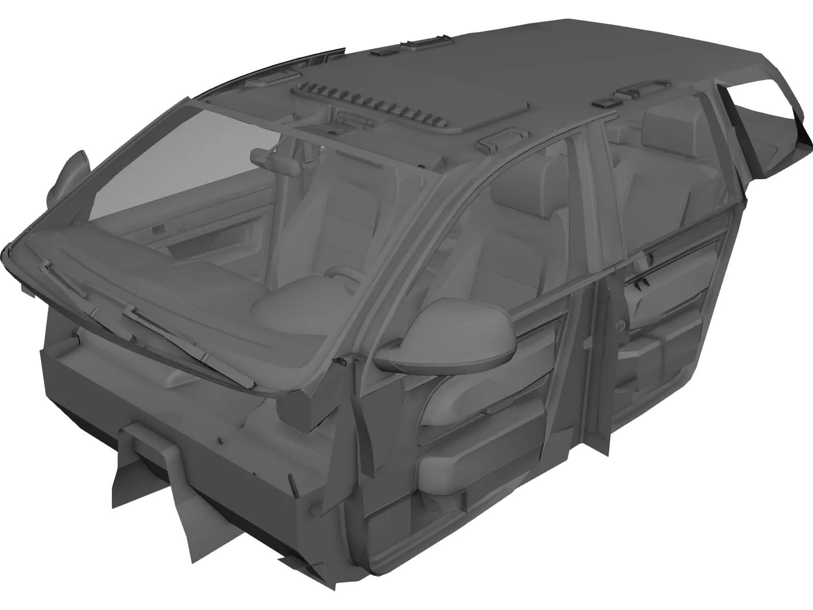 Interior Volkswagen Touareg R50 (2008) 3D Model main preview