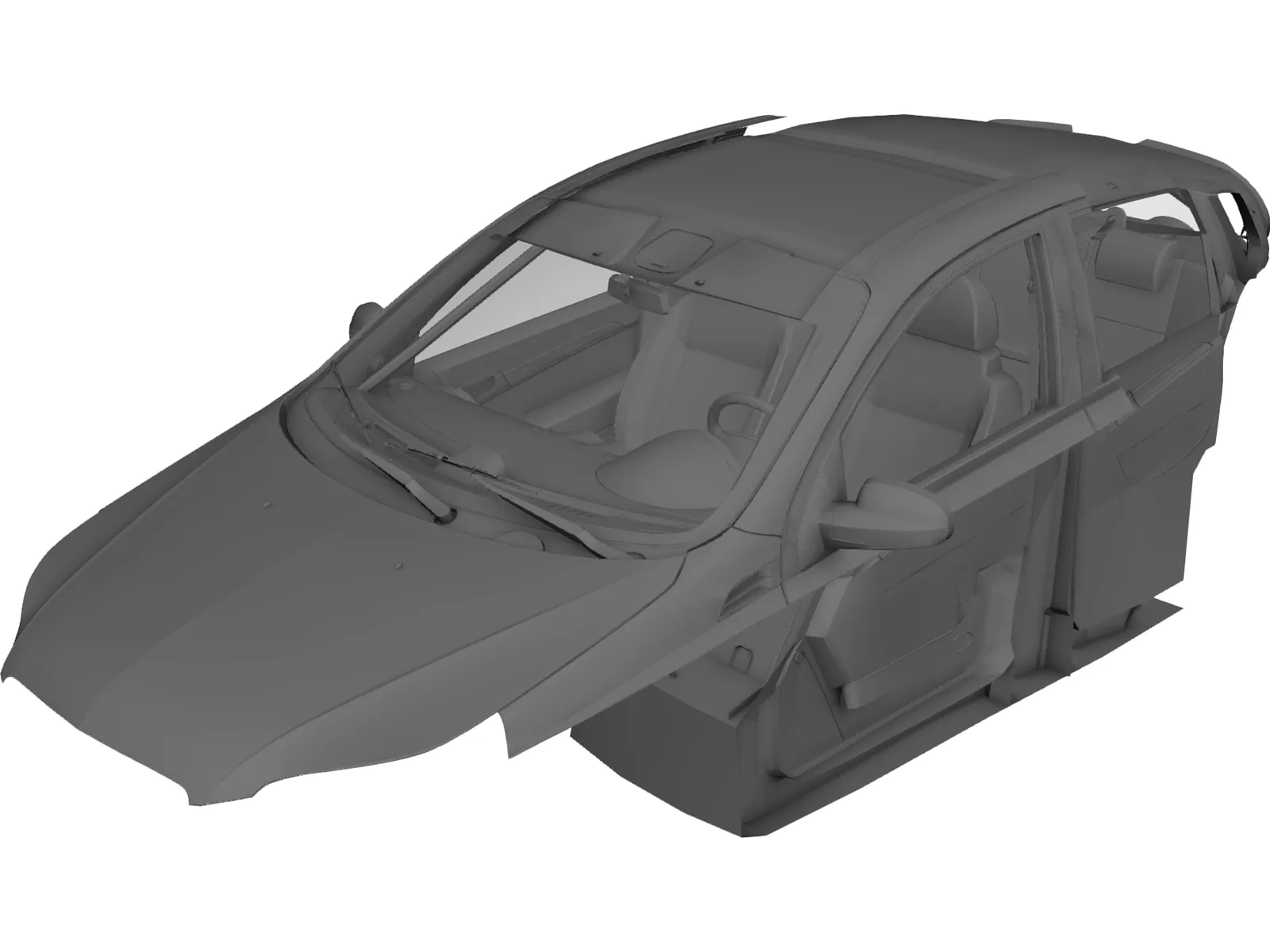 Interior Chevrolet Aveo (2008) 3D Model main preview