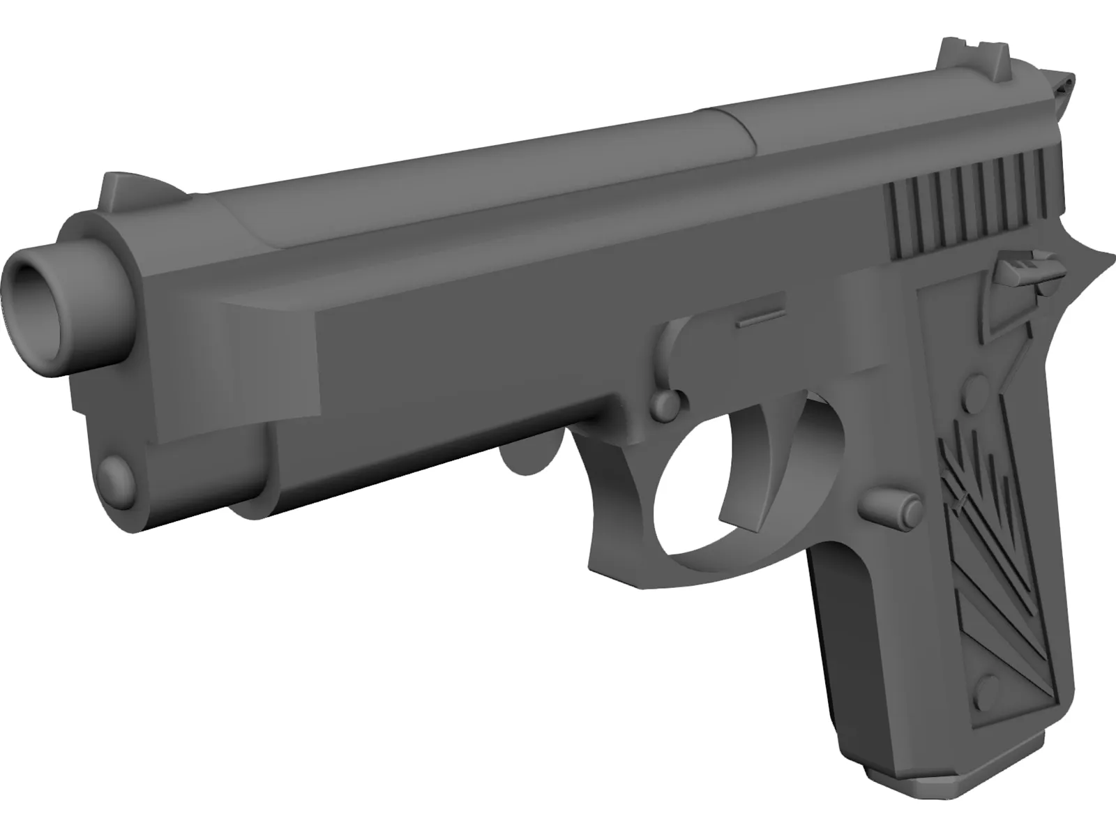 Beretta 9mm 3D Model main preview