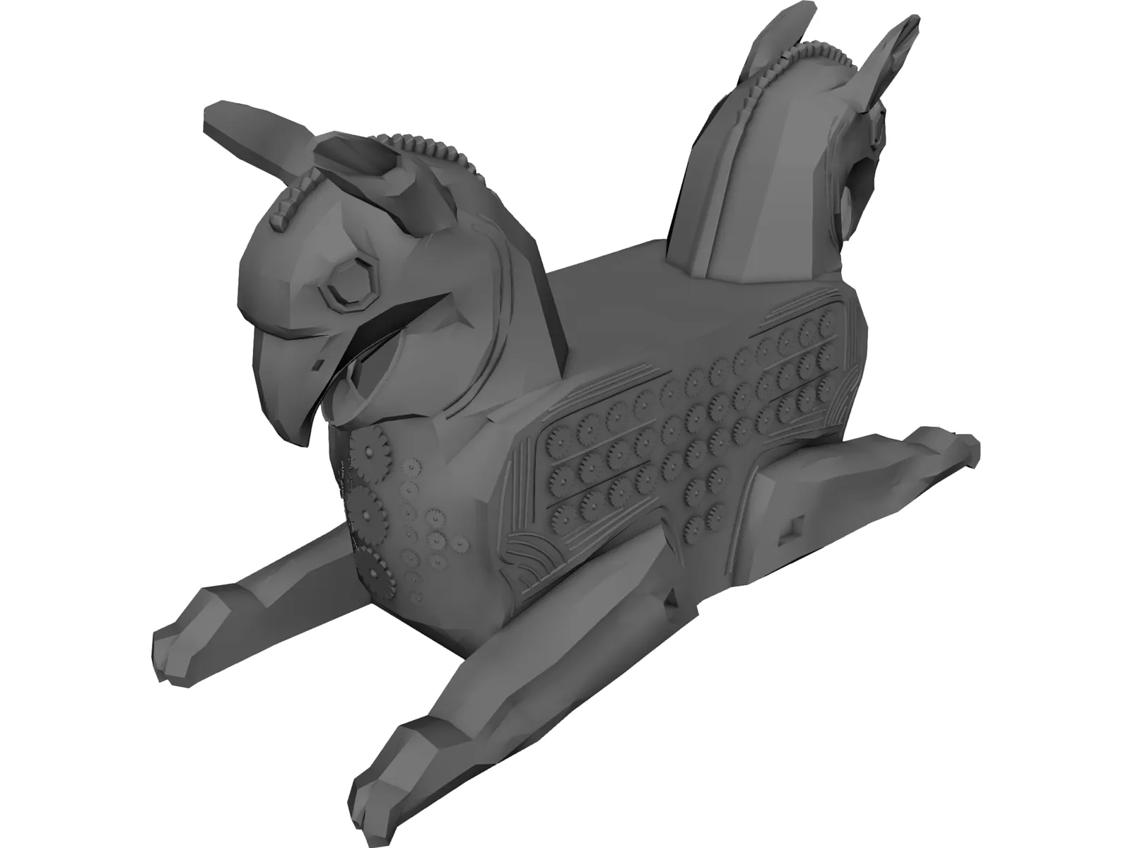 Huma Bird Ancient Persian Sculpture 3D Model main preview
