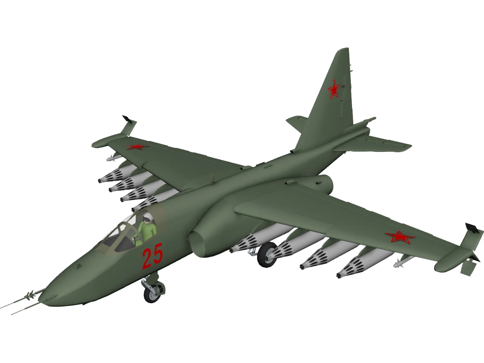 Sukhoi Su-25 Frogfoot 3D Model main preview