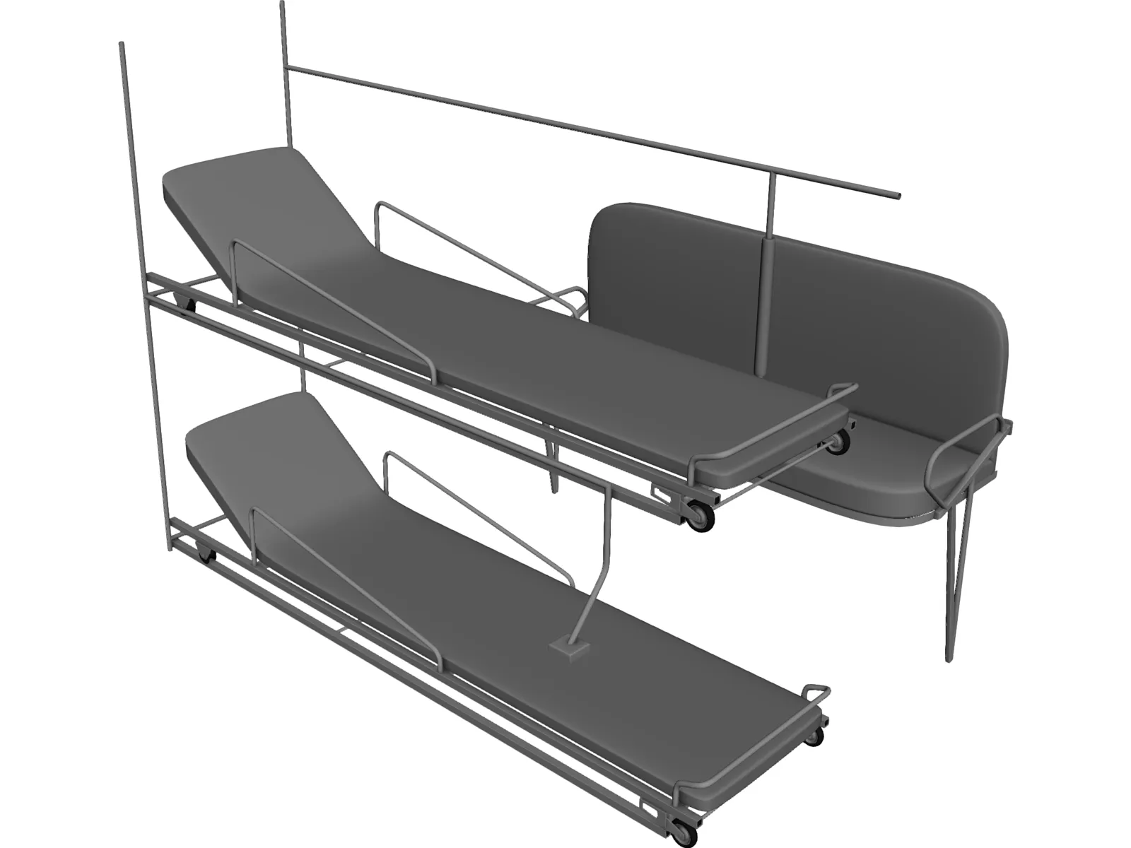 Rear Seats for Ambulance 3D Model main preview