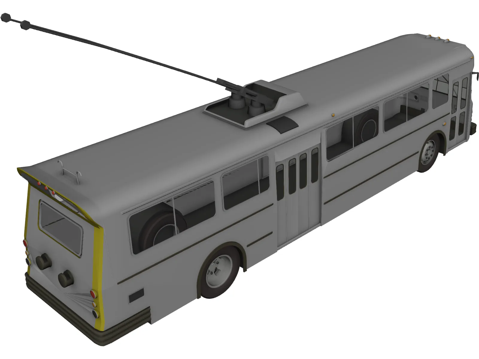 Trolley Bus 3D Model main preview