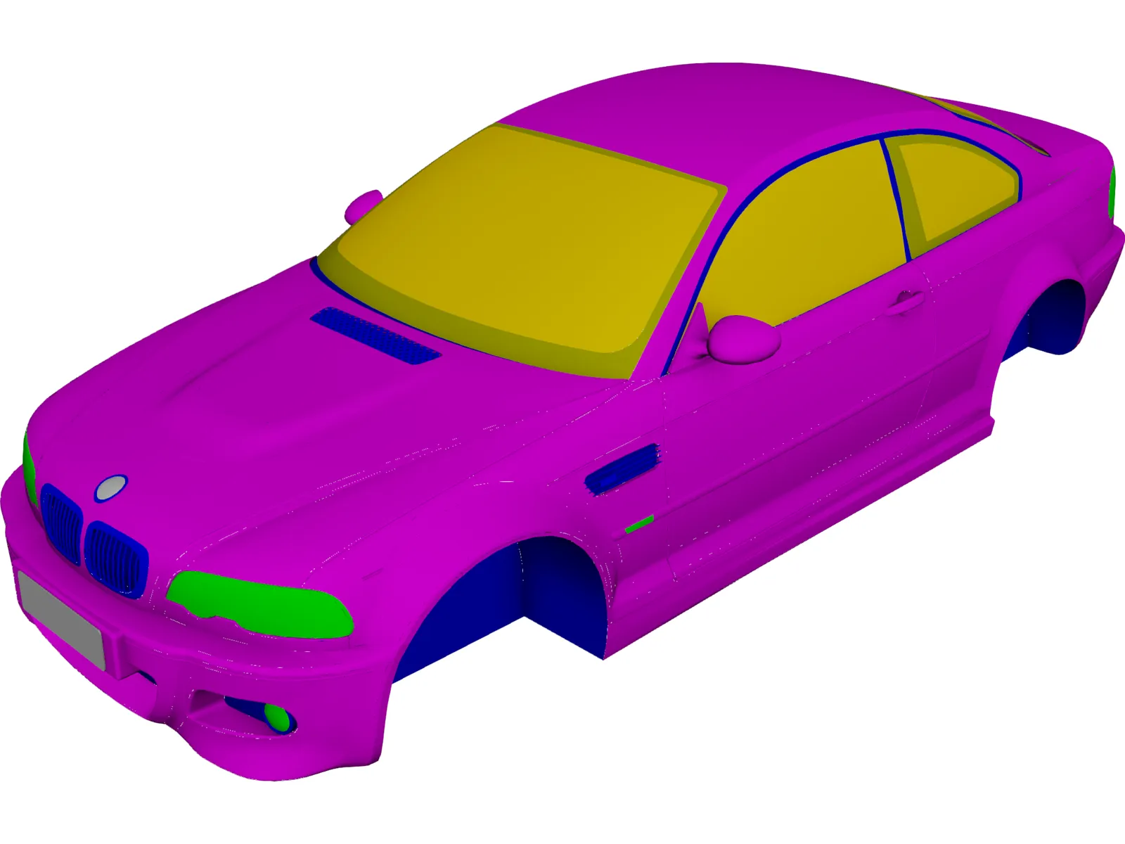 BMW M3 Body 3D Model main preview