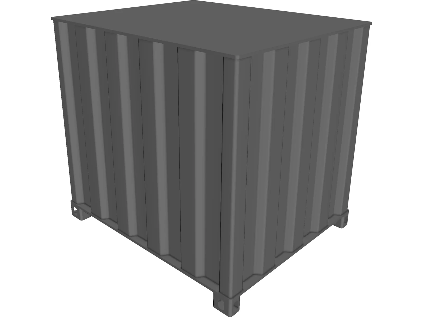 Shipping Cargo Square Container 3D Model main preview