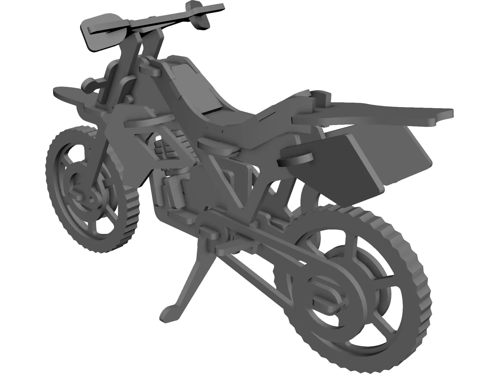 Plywood Motorcycle Enduro 3D Model main preview