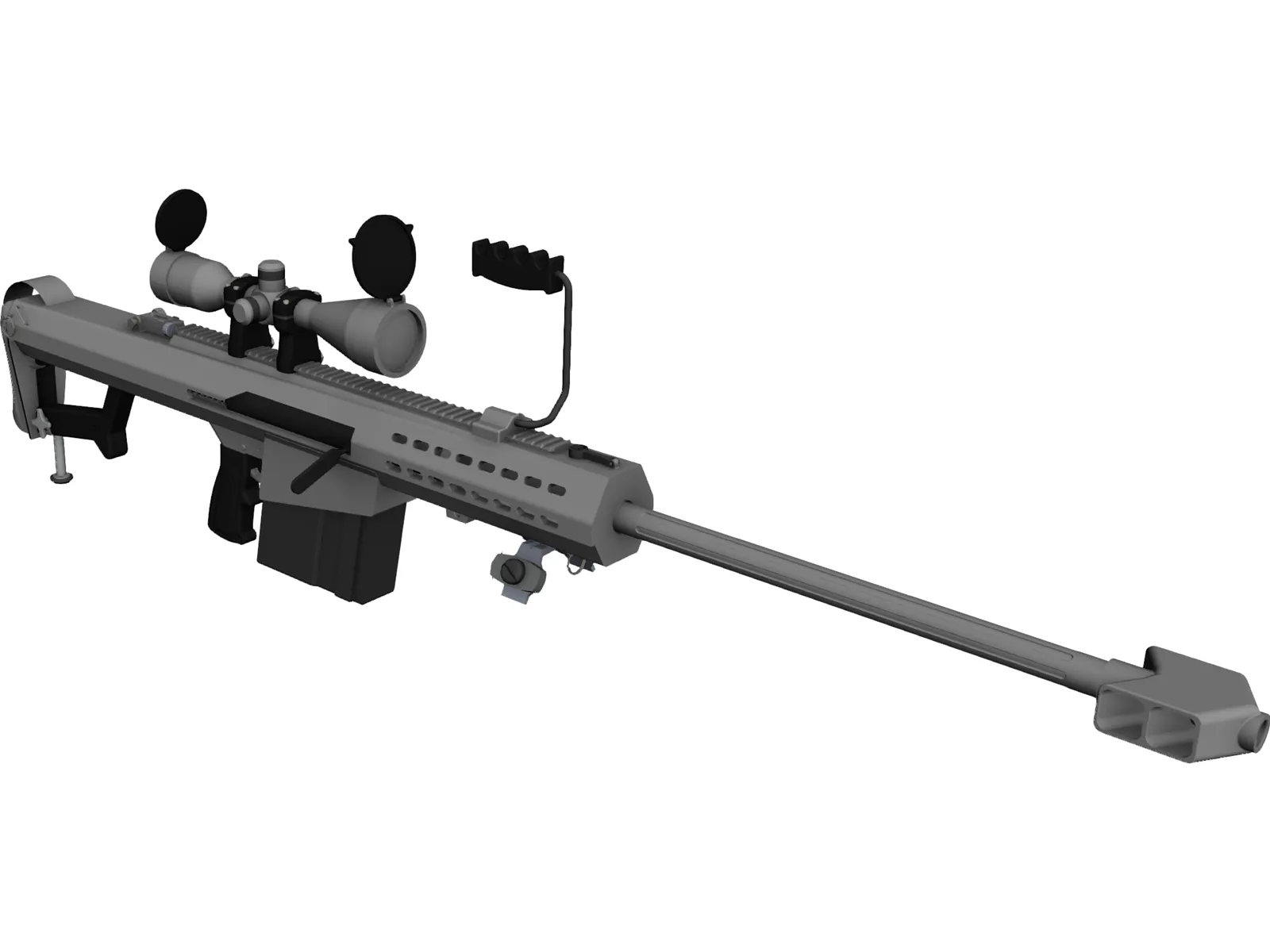 M107 Barrett 3D Model main preview