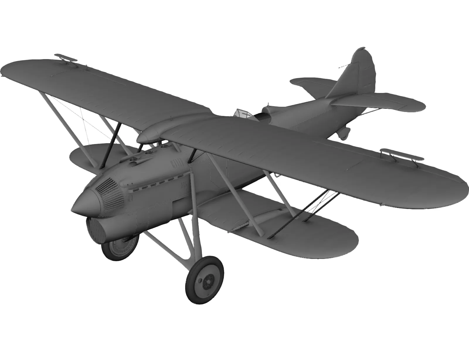 Fiat CR.42 3D Model main preview