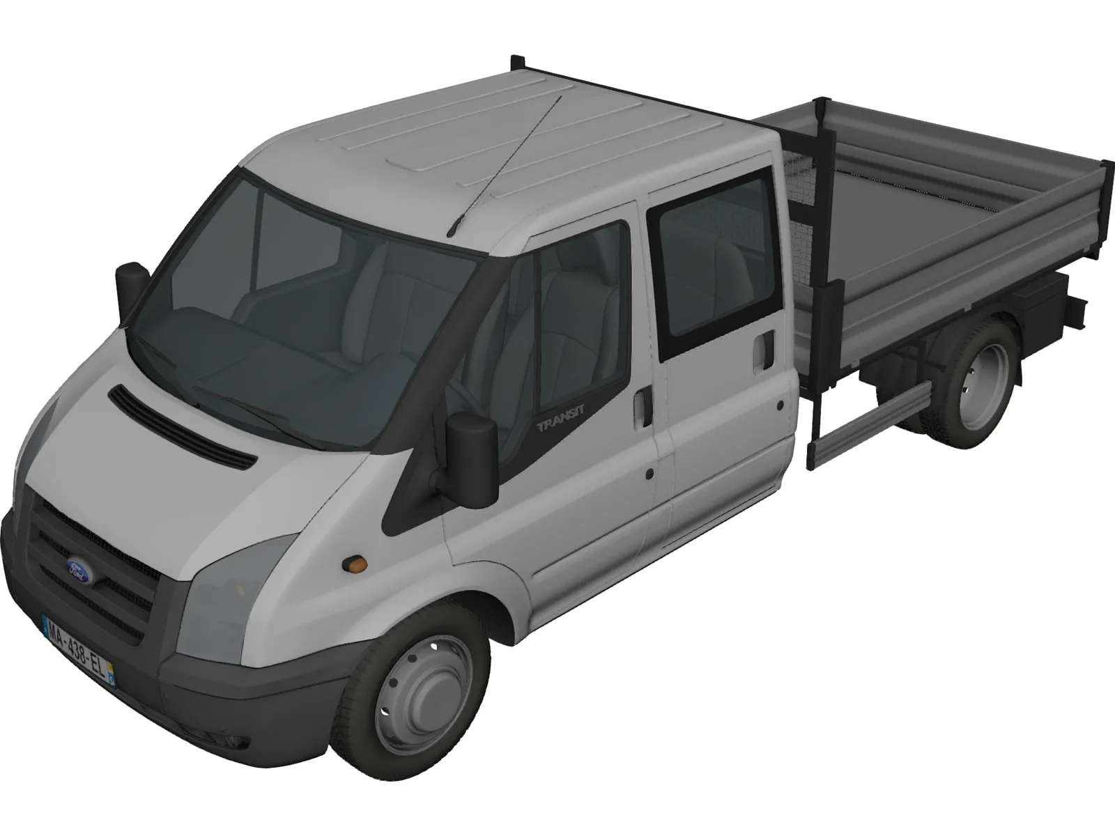 Ford Transit Benne Double Cabine 3D Model main preview