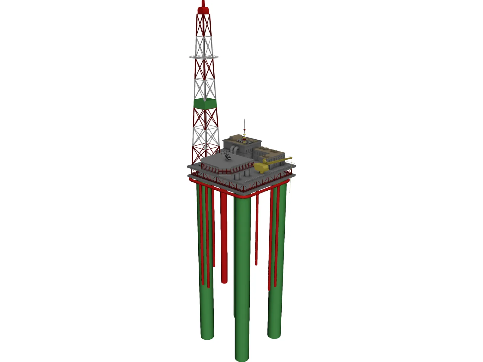 Oil Platform 3D Model main preview