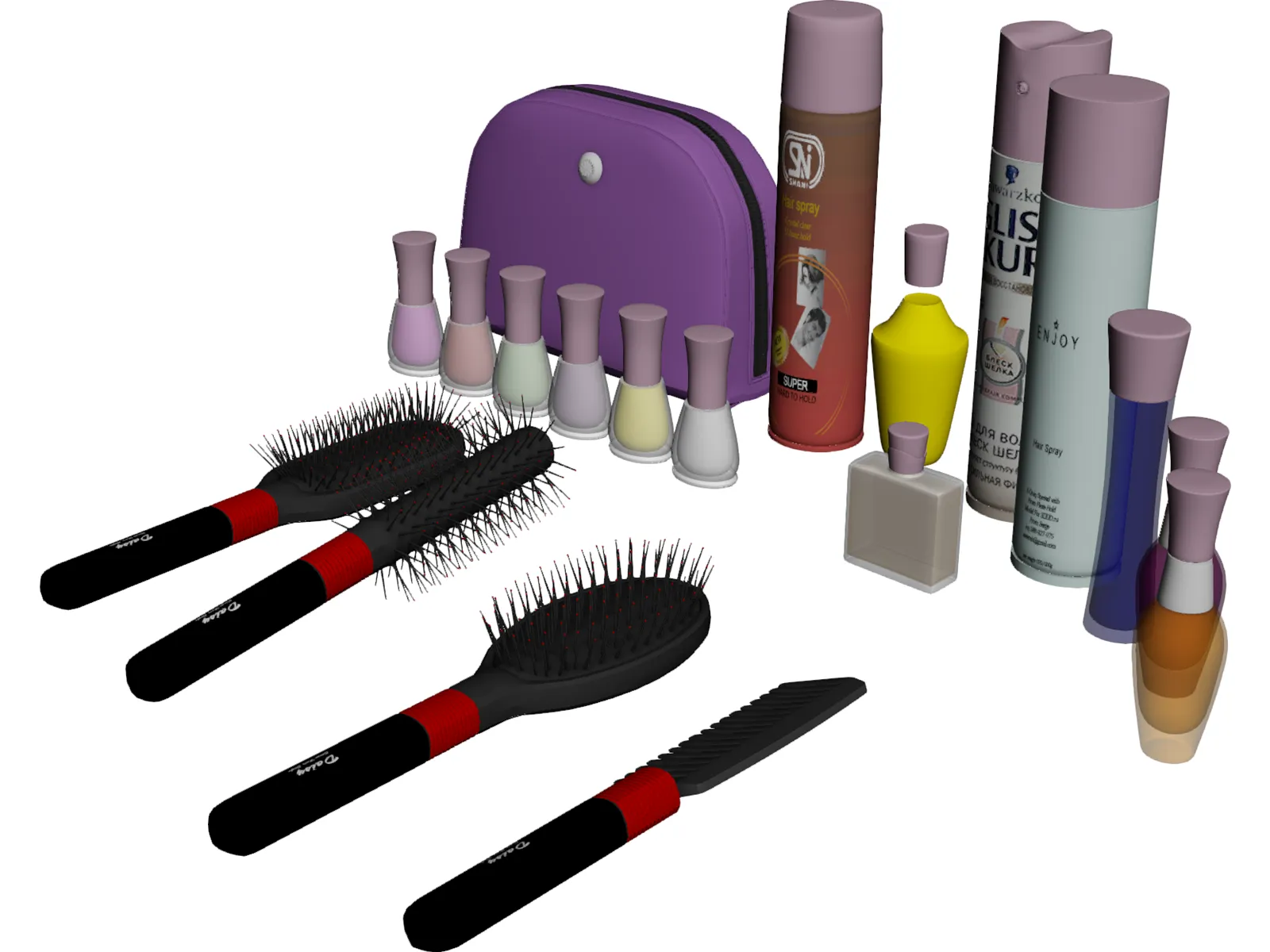 Woman Makeup and Accessories 3D Model main preview