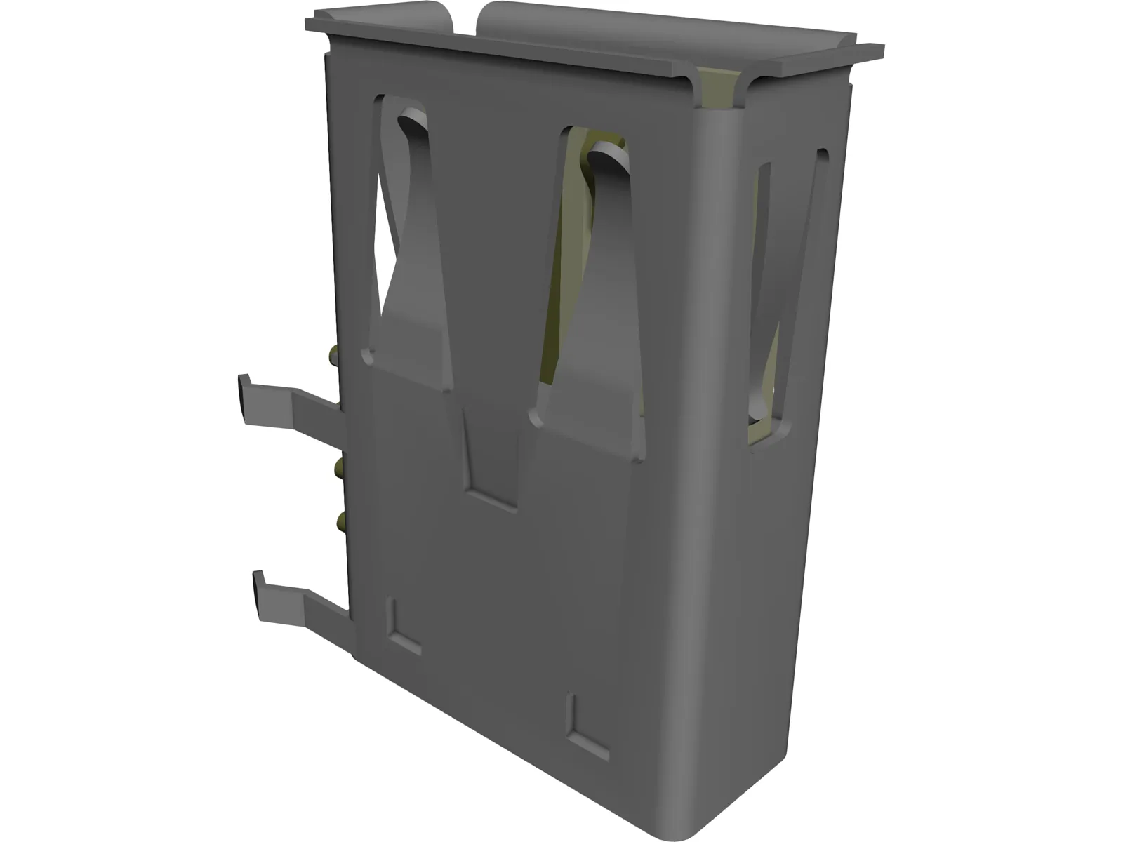 Female USB Connector 3D Model main preview