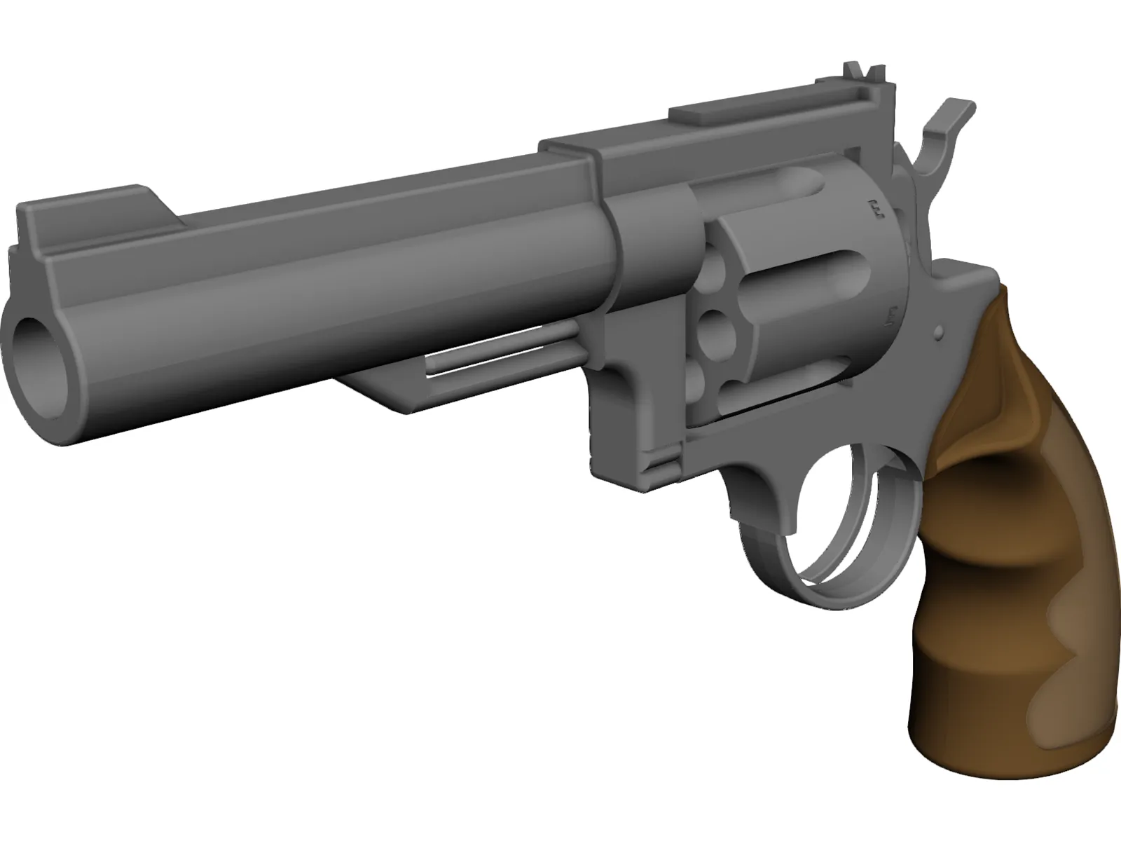 Smith and Wesson Revolver 3D Model main preview