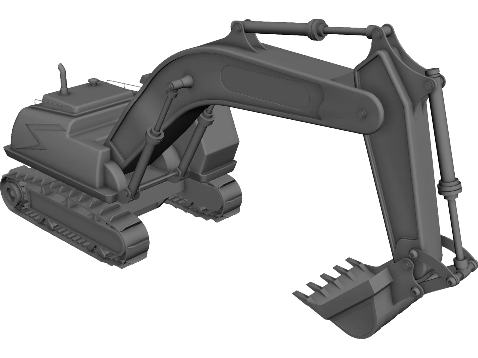 Excavator 3D Model main preview