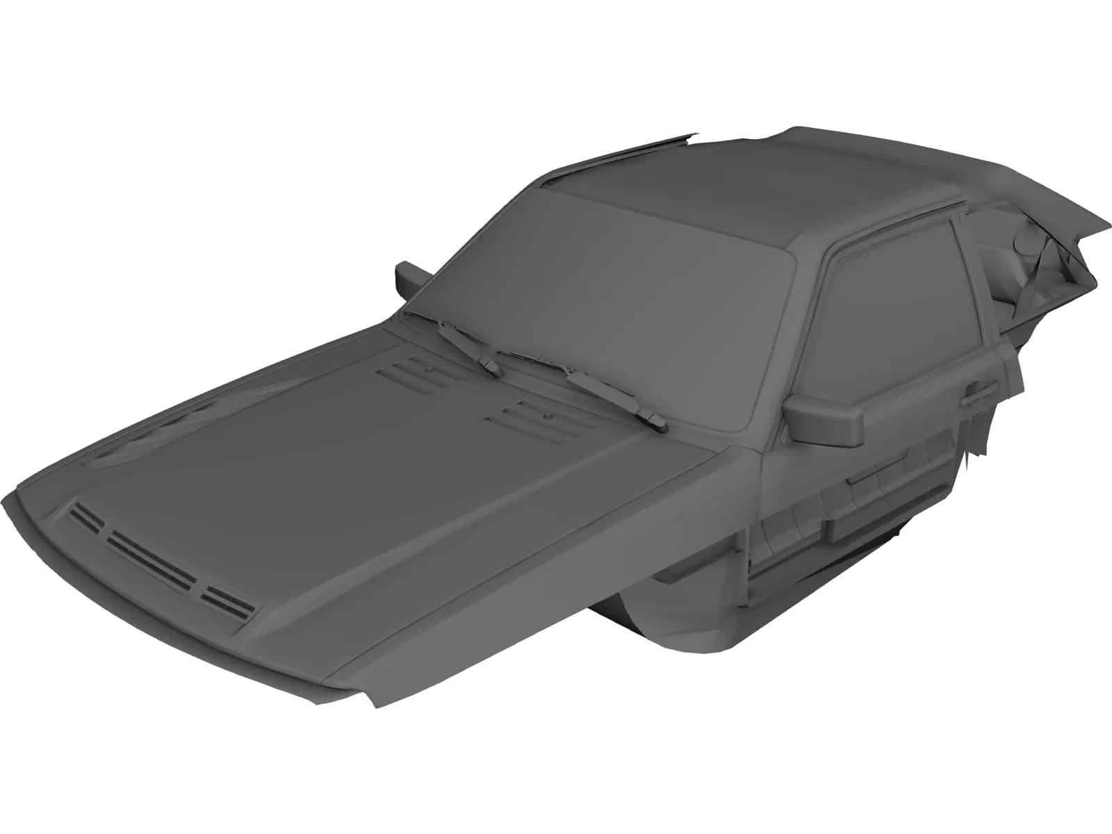 Interior Audi Sport Quattro 3D Model main preview