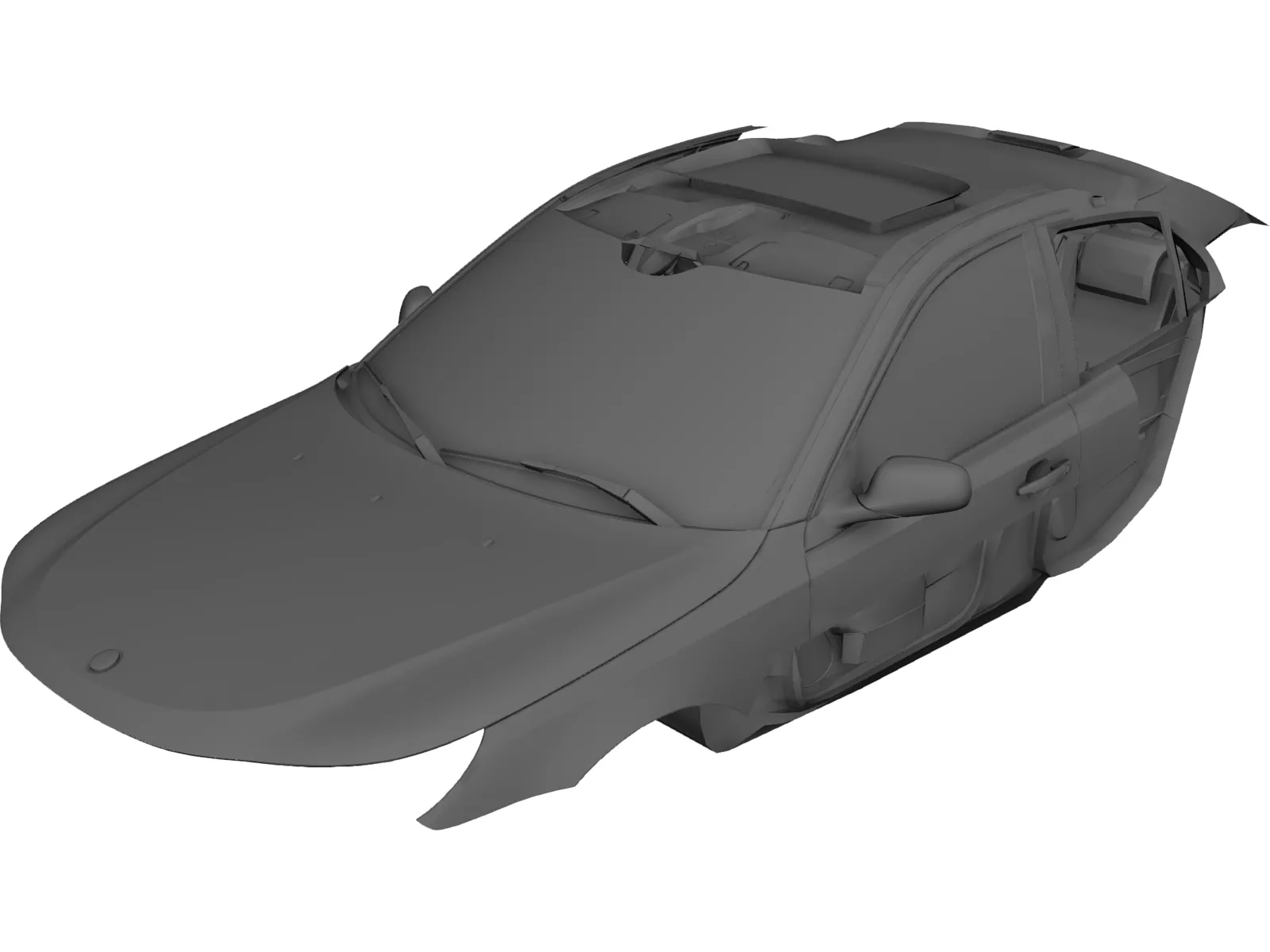 Interior Saab 9-3 TurboX 3D Model main preview