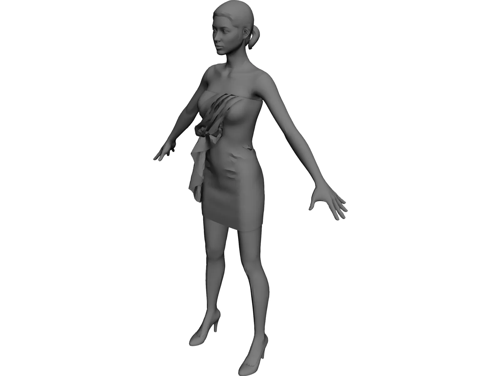 Girl Suits a Towel 3D Model main preview