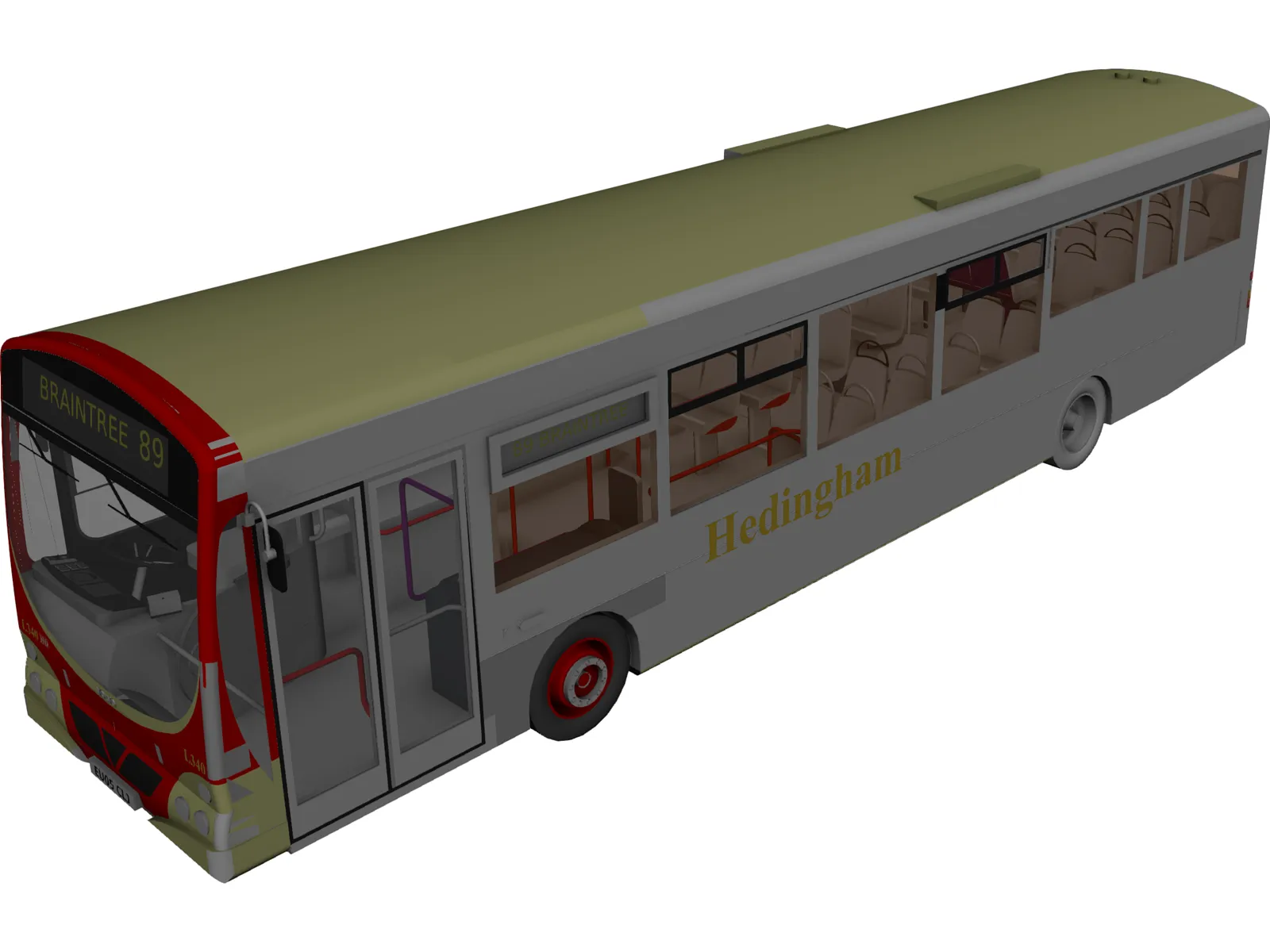 Volvo City Bus 3D Model main preview