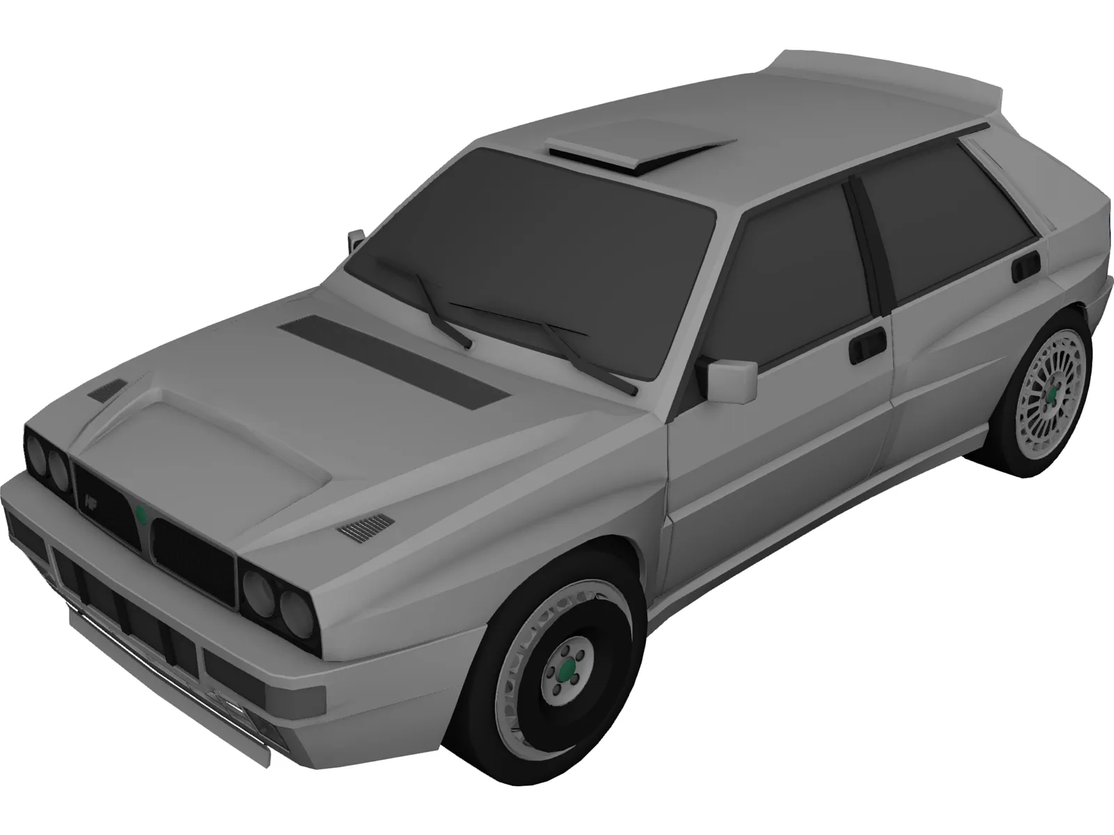 Lancia Delta HF Rally Car 3D Model main preview