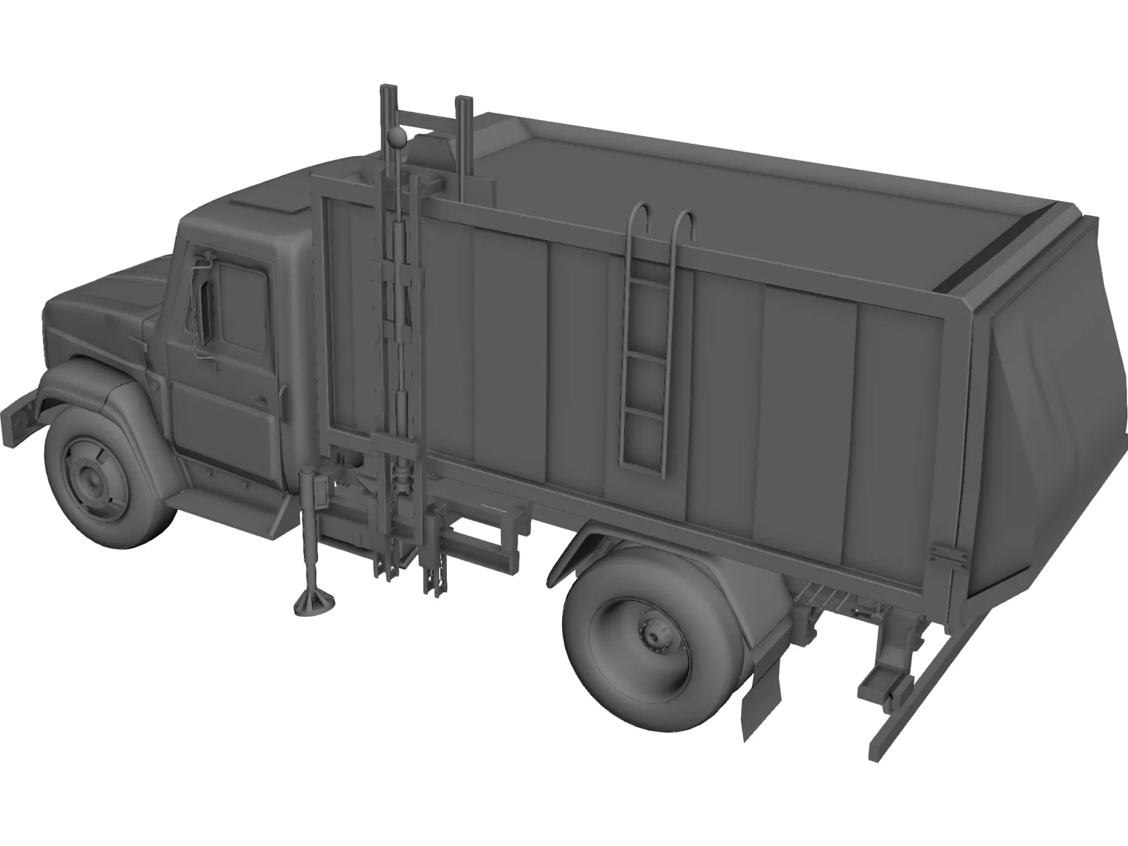 GAZ-3309 Garbage Truck 3D Model main preview