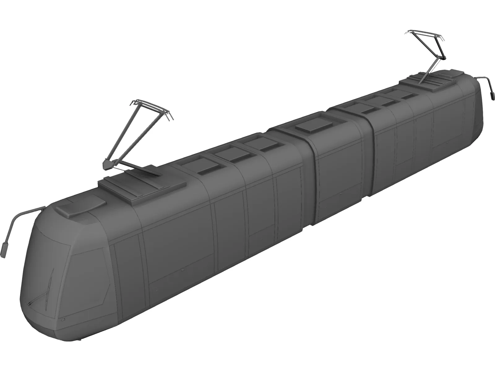 Streetcar Modern City 3D Model main preview