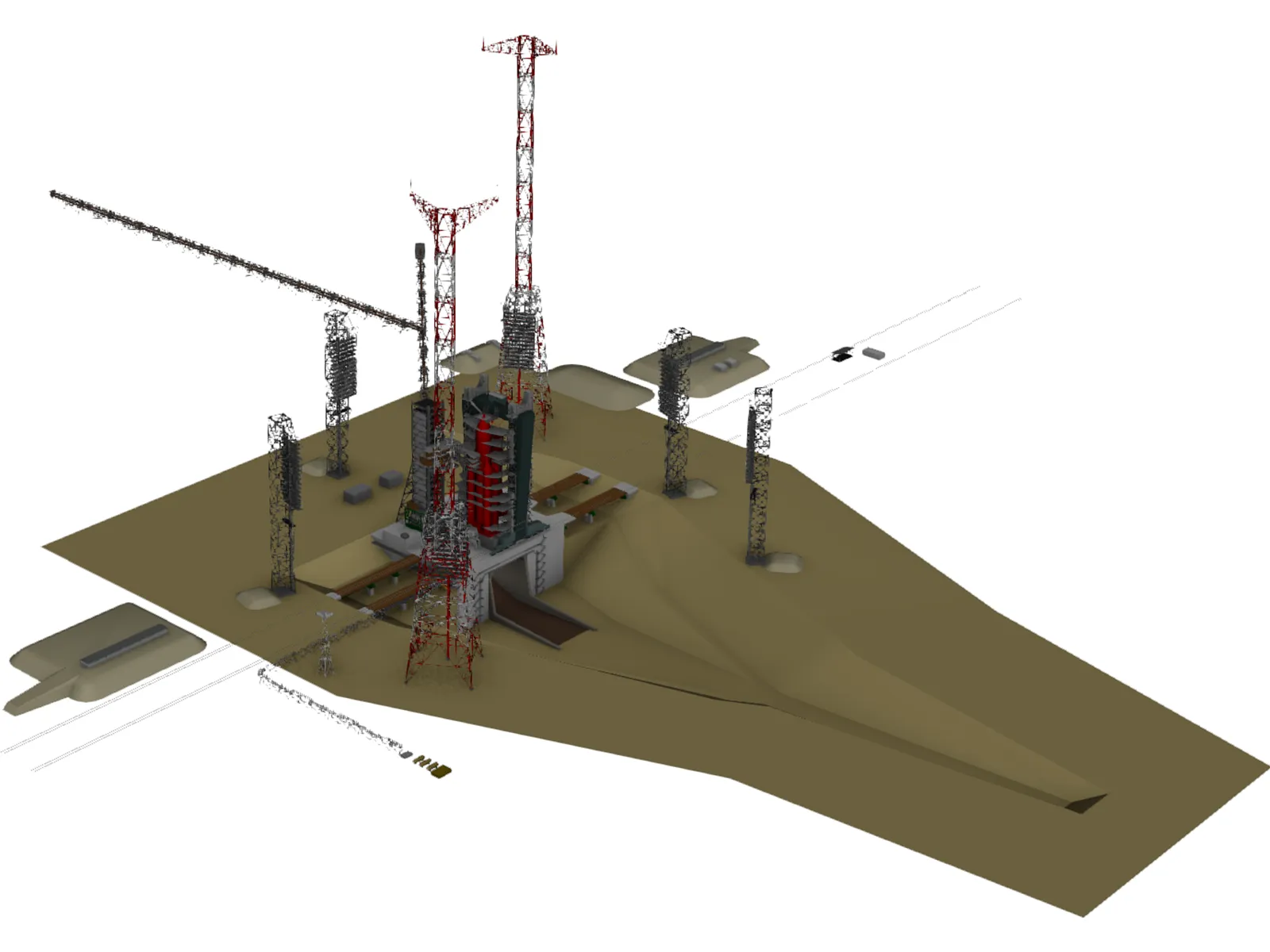 Baikonur Universal Set of Stand-Start 3D Model main preview