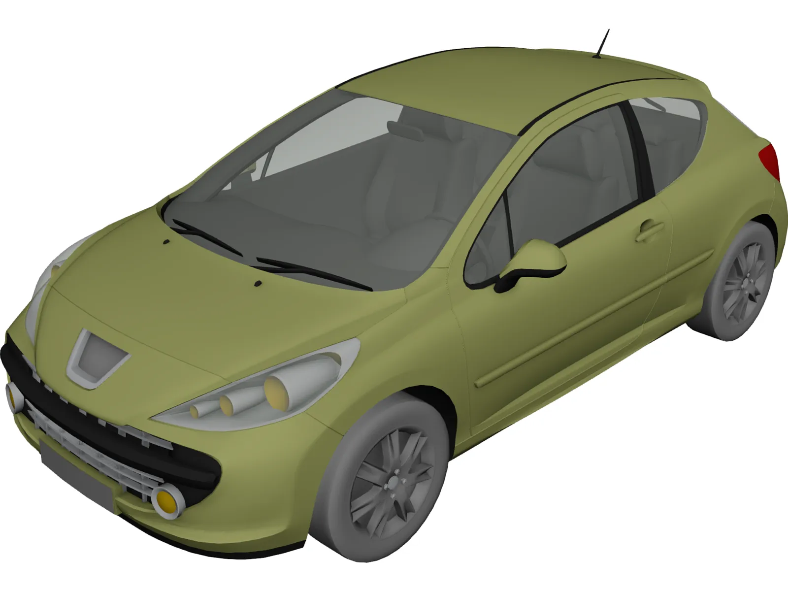 Peugeot 207 1.6 HDI 3D Model main preview