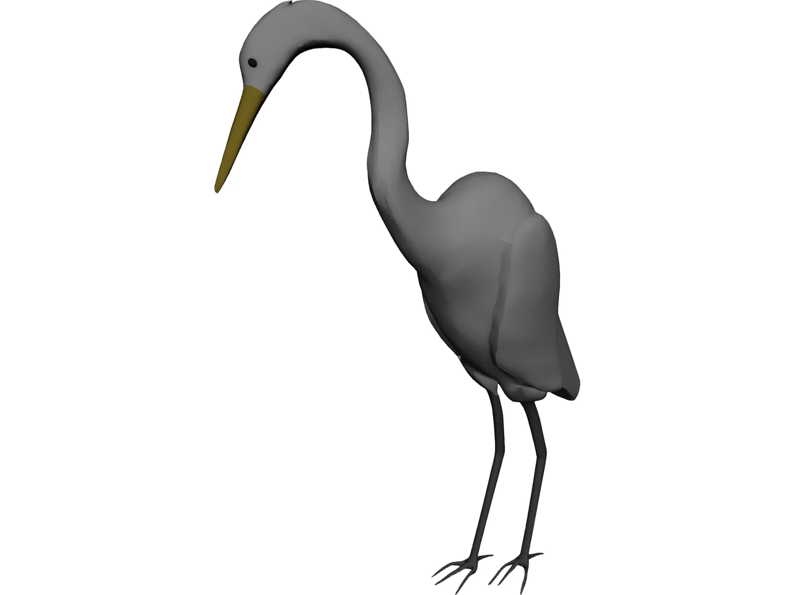 Great Egret (Ardea Alba) 3D Model main preview