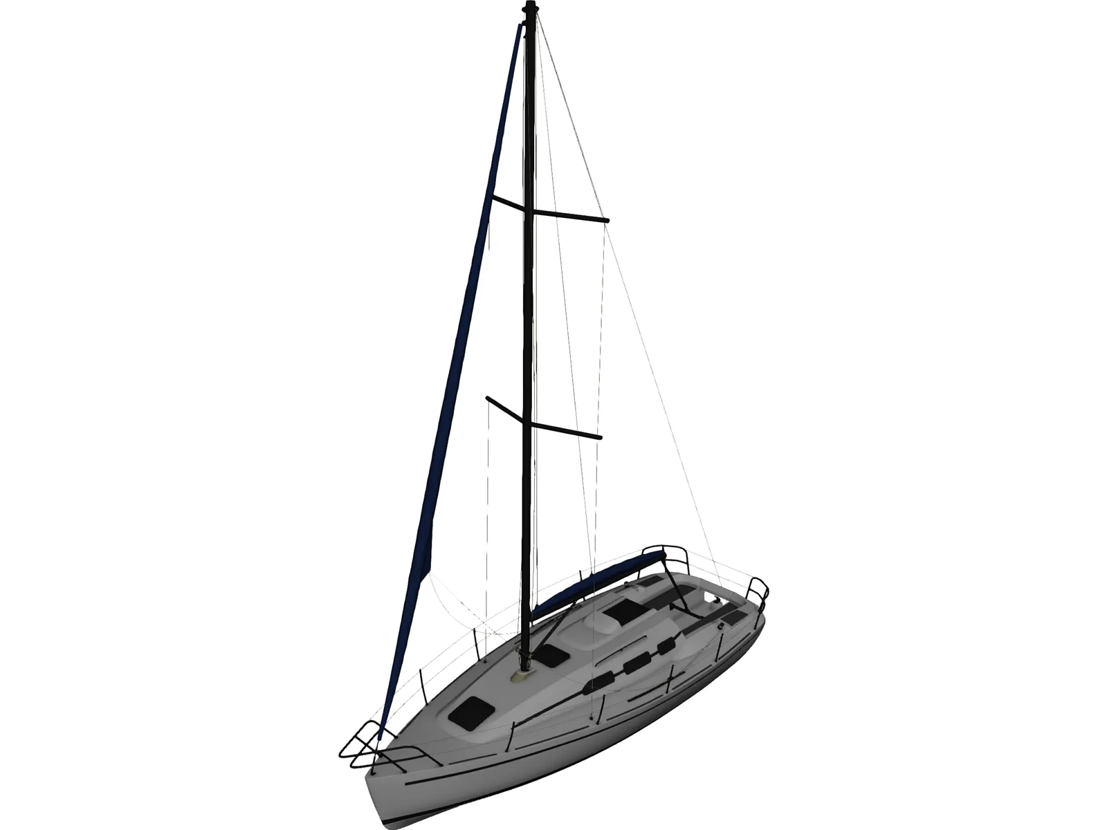 Sailboat Yacht 3D Model main preview