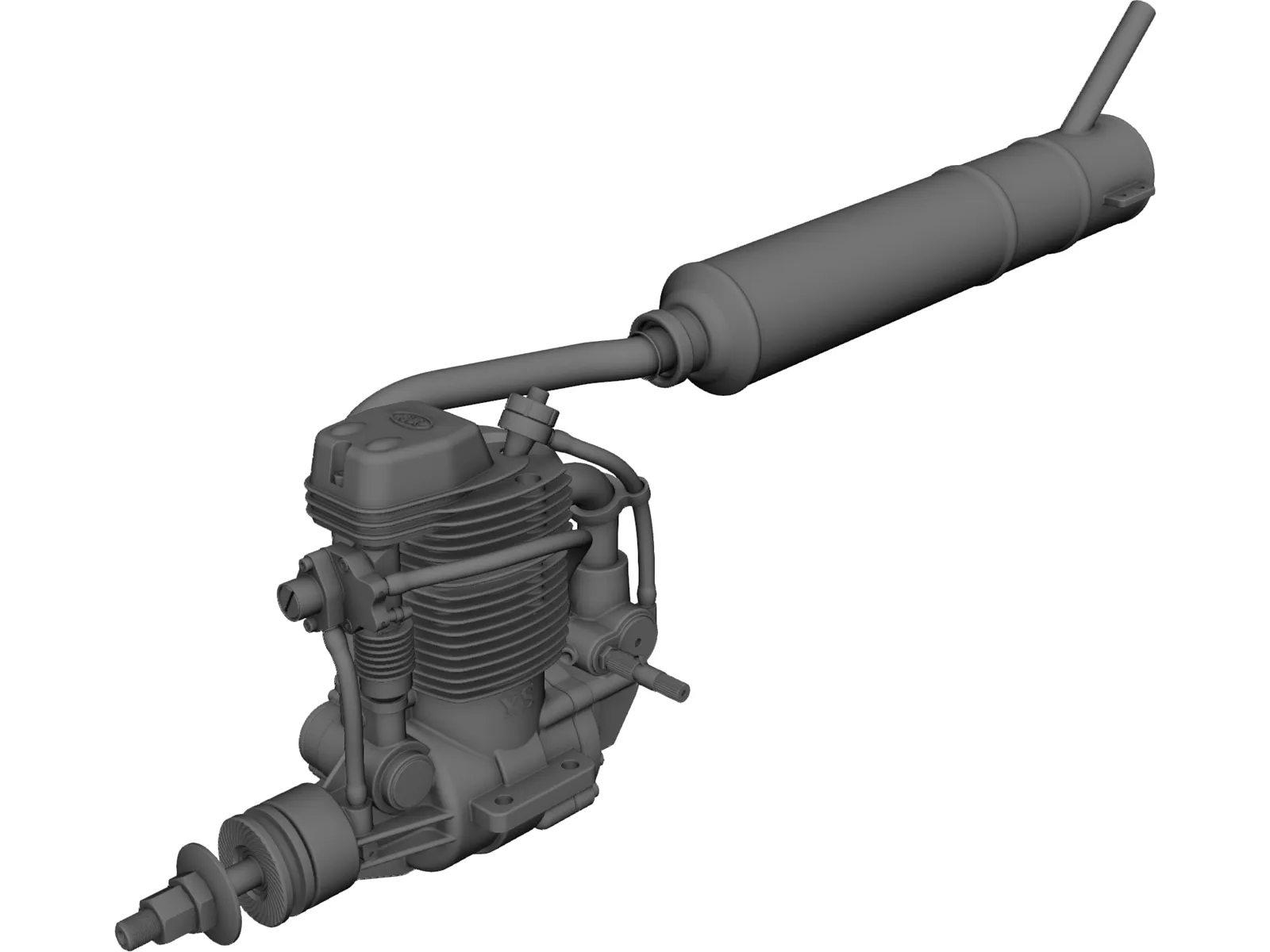 RC Motor Glow 4T YS 120 3D Model main preview