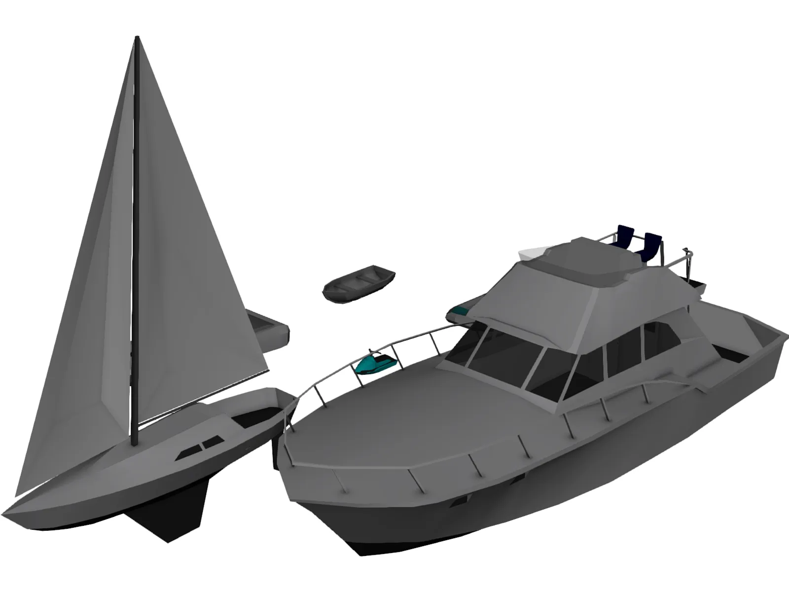 Boats Collection 3D Model main preview