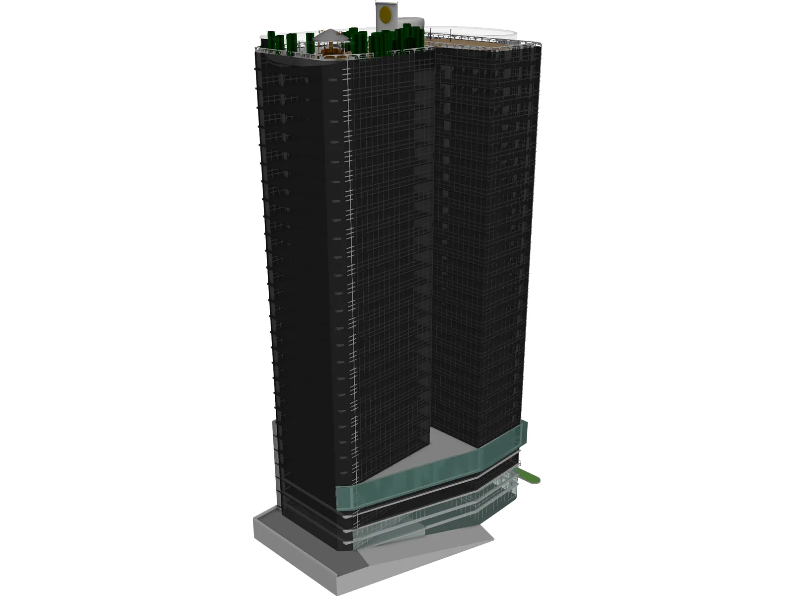 Tower with Skybar 3D Model main preview